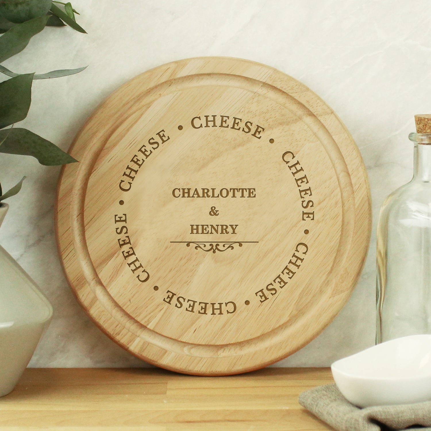 Personalised Cheese Round Chopping Board - gift & personalise