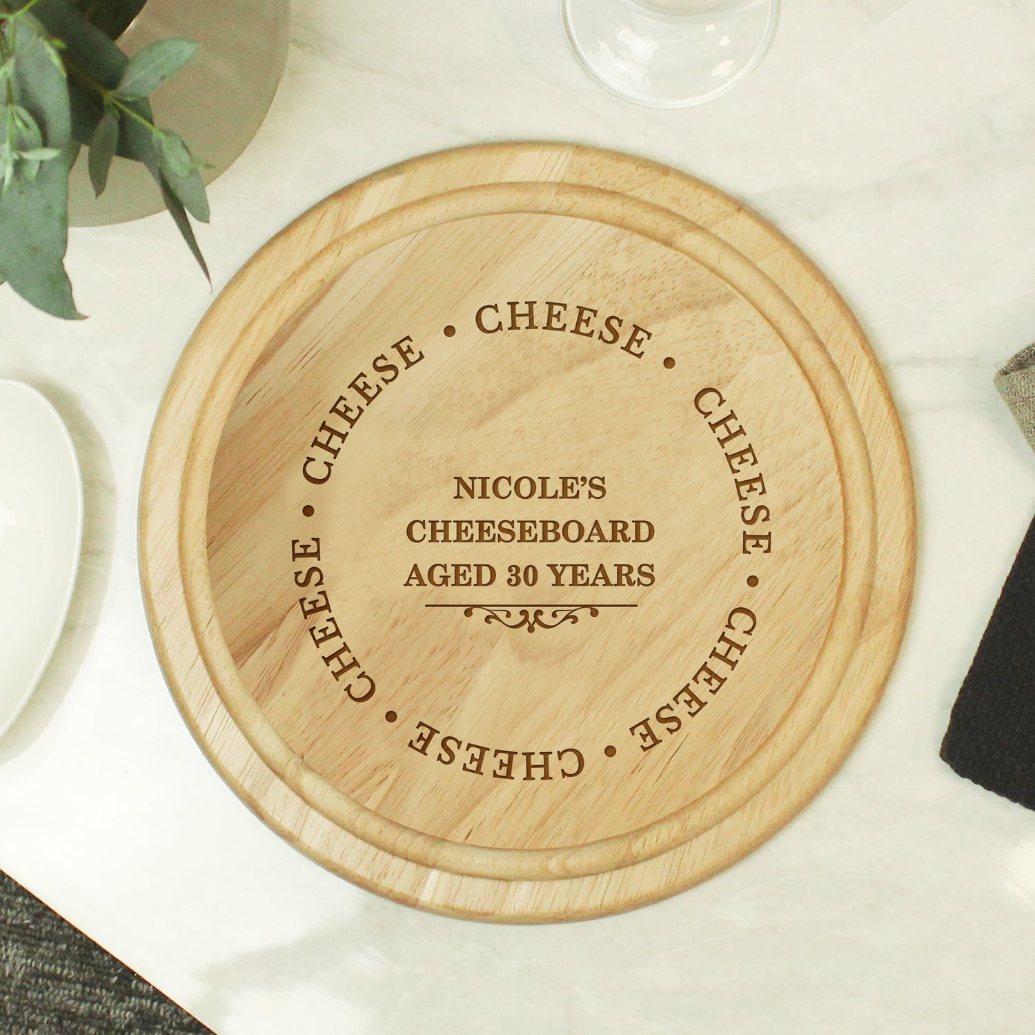 Personalised Cheese Round Chopping Board - gift & personalise