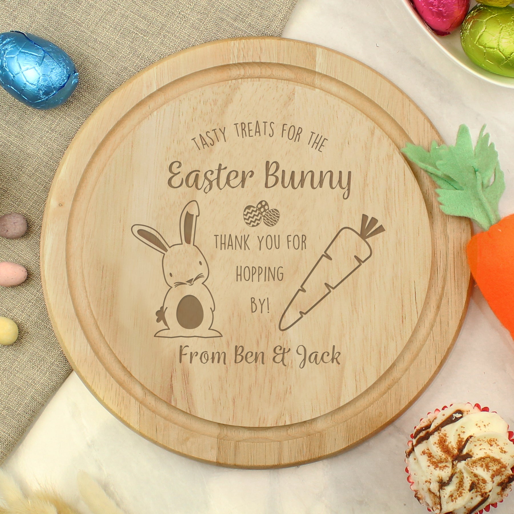 Personalised Easter Bunny Treat Board - gift & personalise