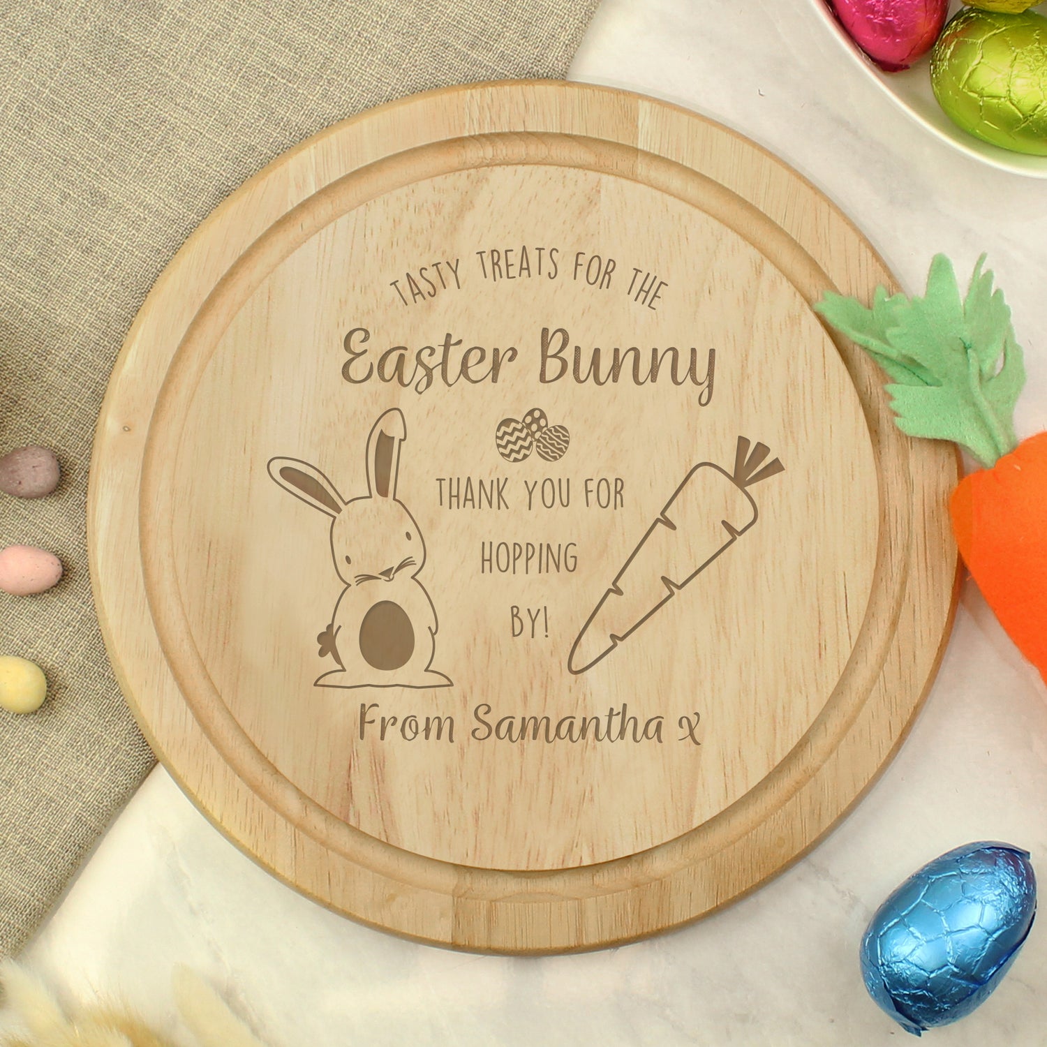 Personalised Easter Bunny Treat Board - gift & personalise