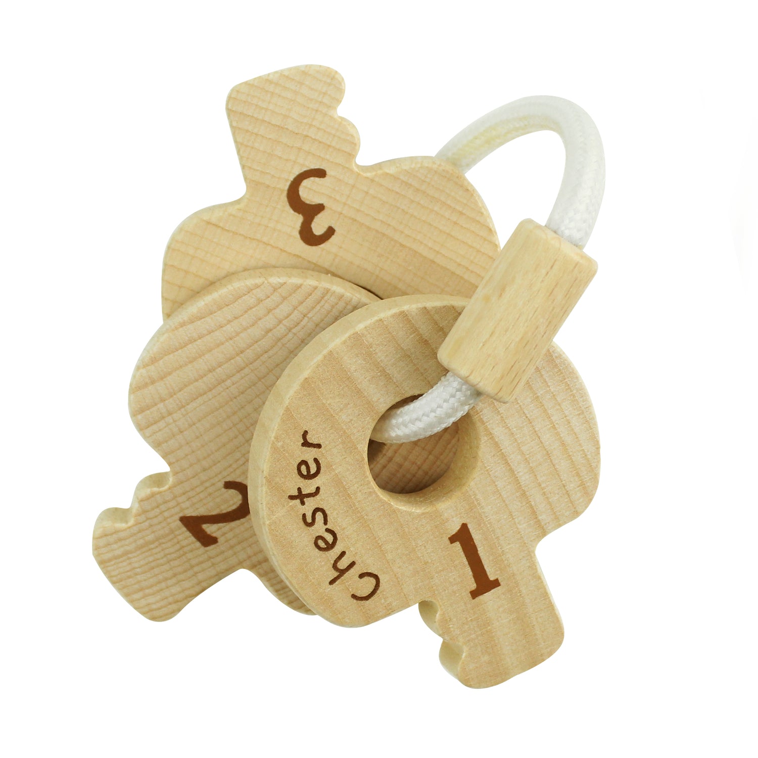 Personalised Name Only Wooden Baby Keys - gift & personalise