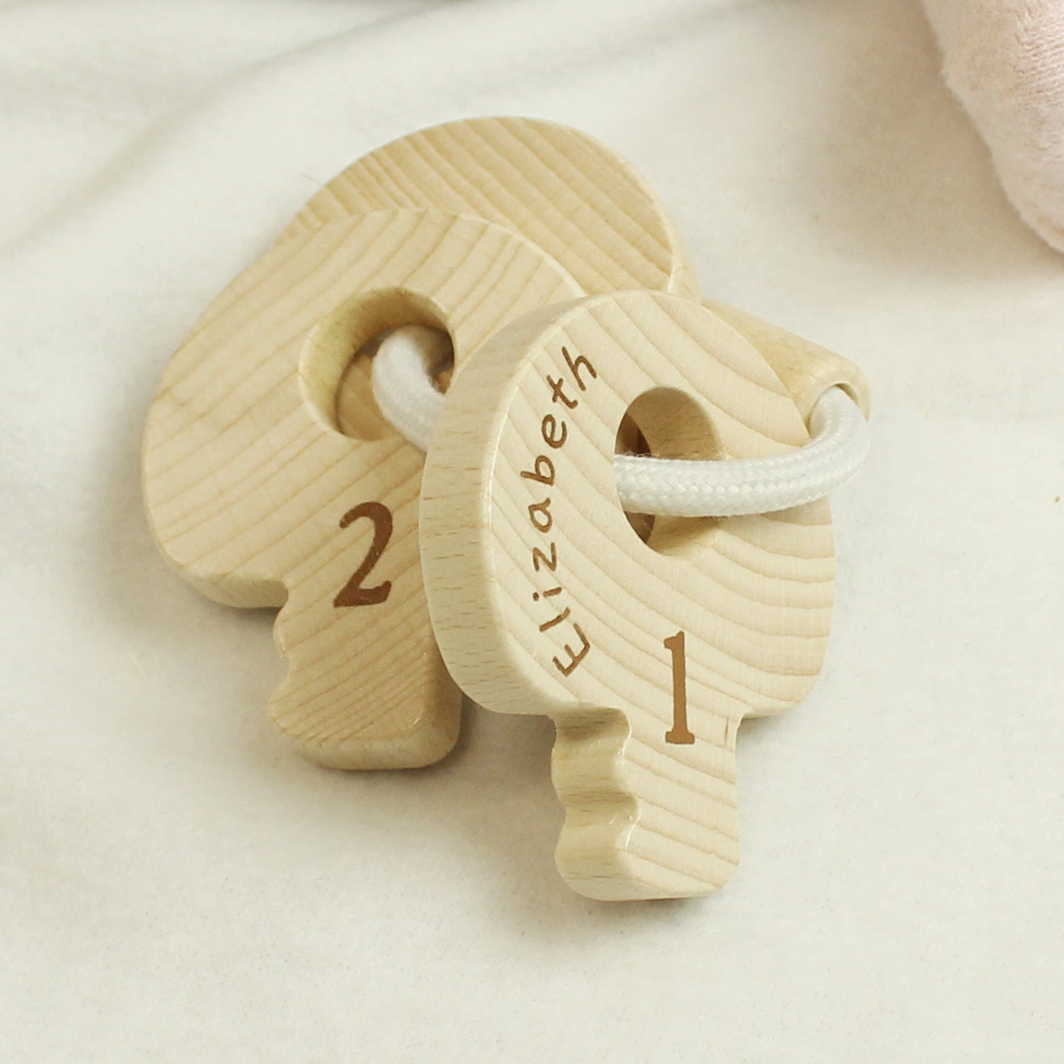 Personalised Name Only Wooden Baby Keys - gift & personalise