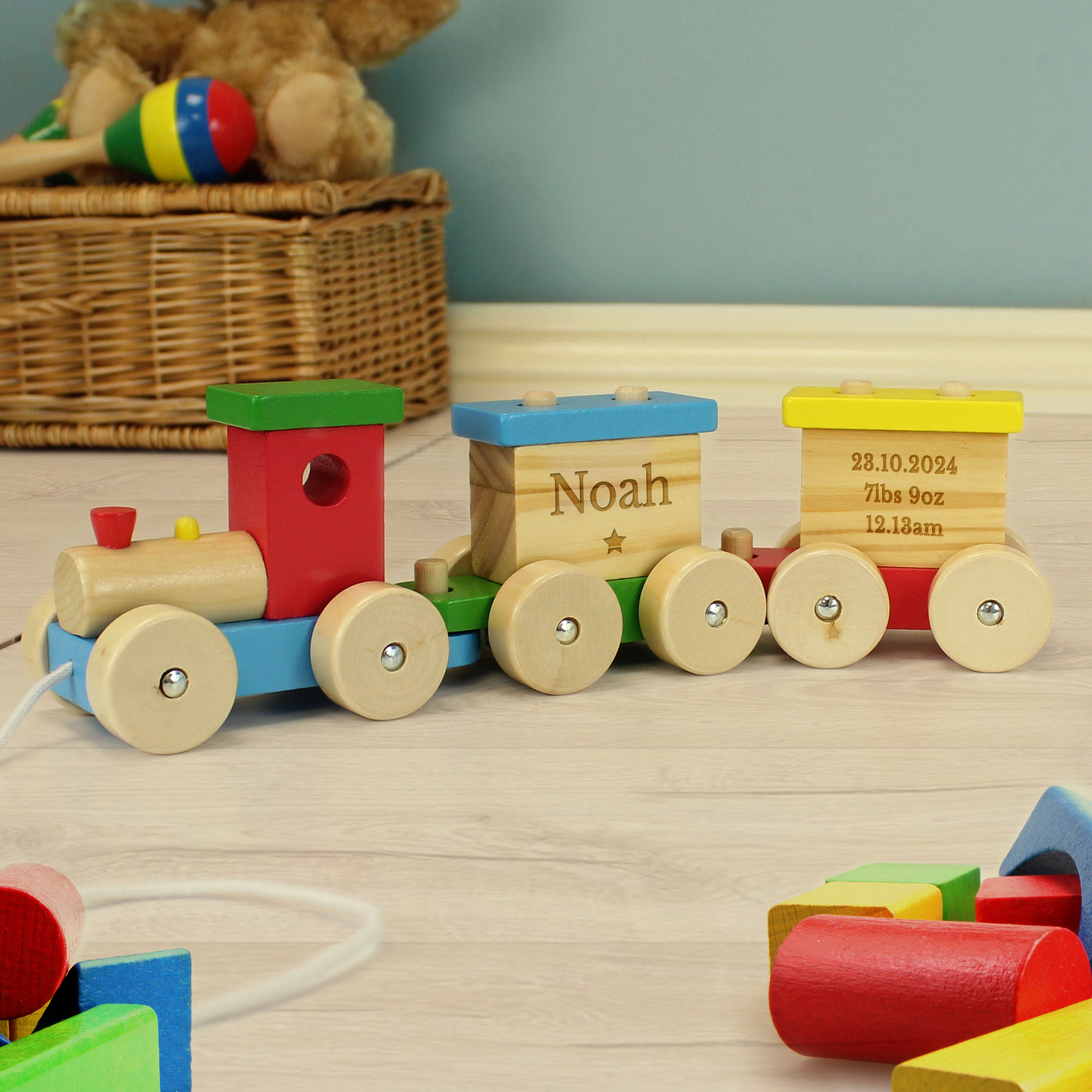 Personalised Wooden Toy Train - gift & personalise