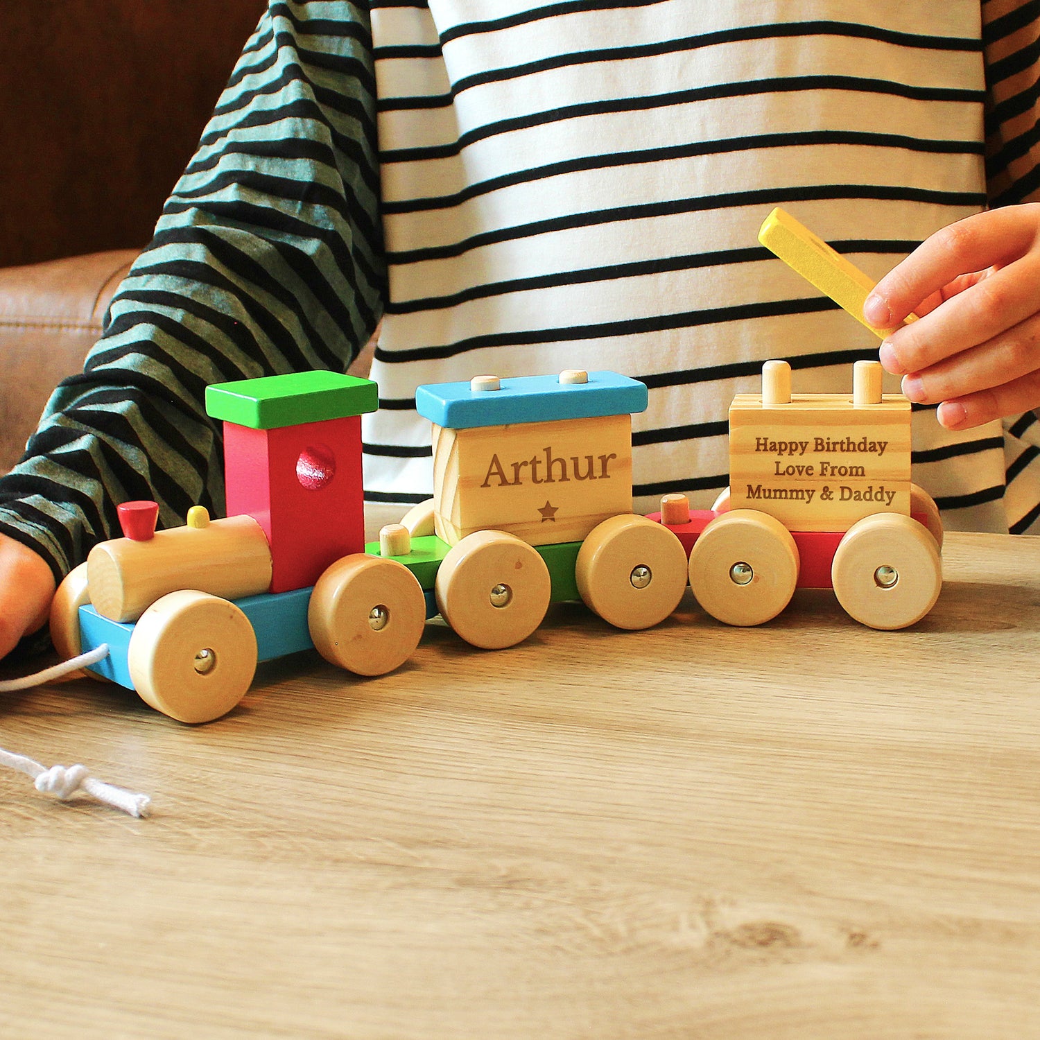 Personalised Wooden Toy Train - gift & personalise