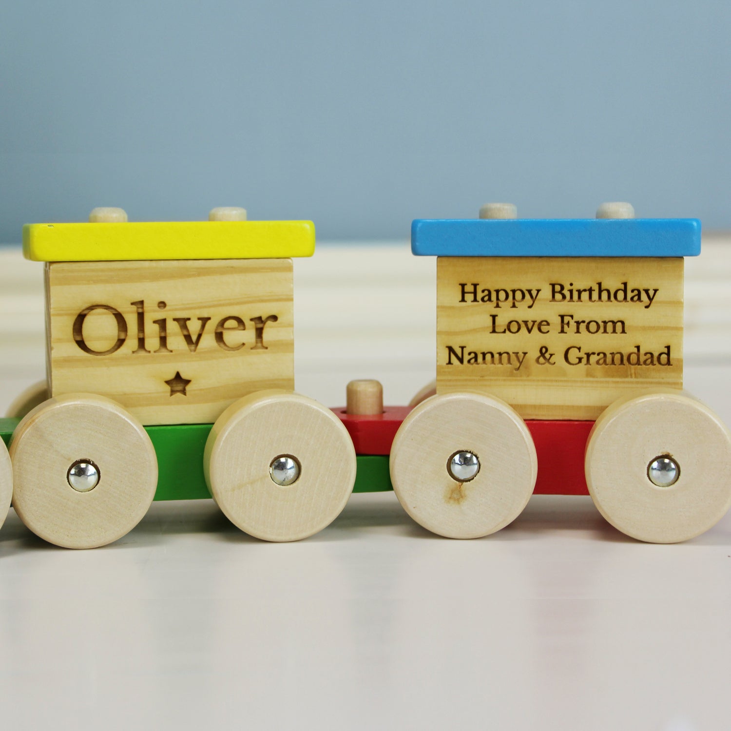 Personalised Wooden Toy Train - gift & personalise