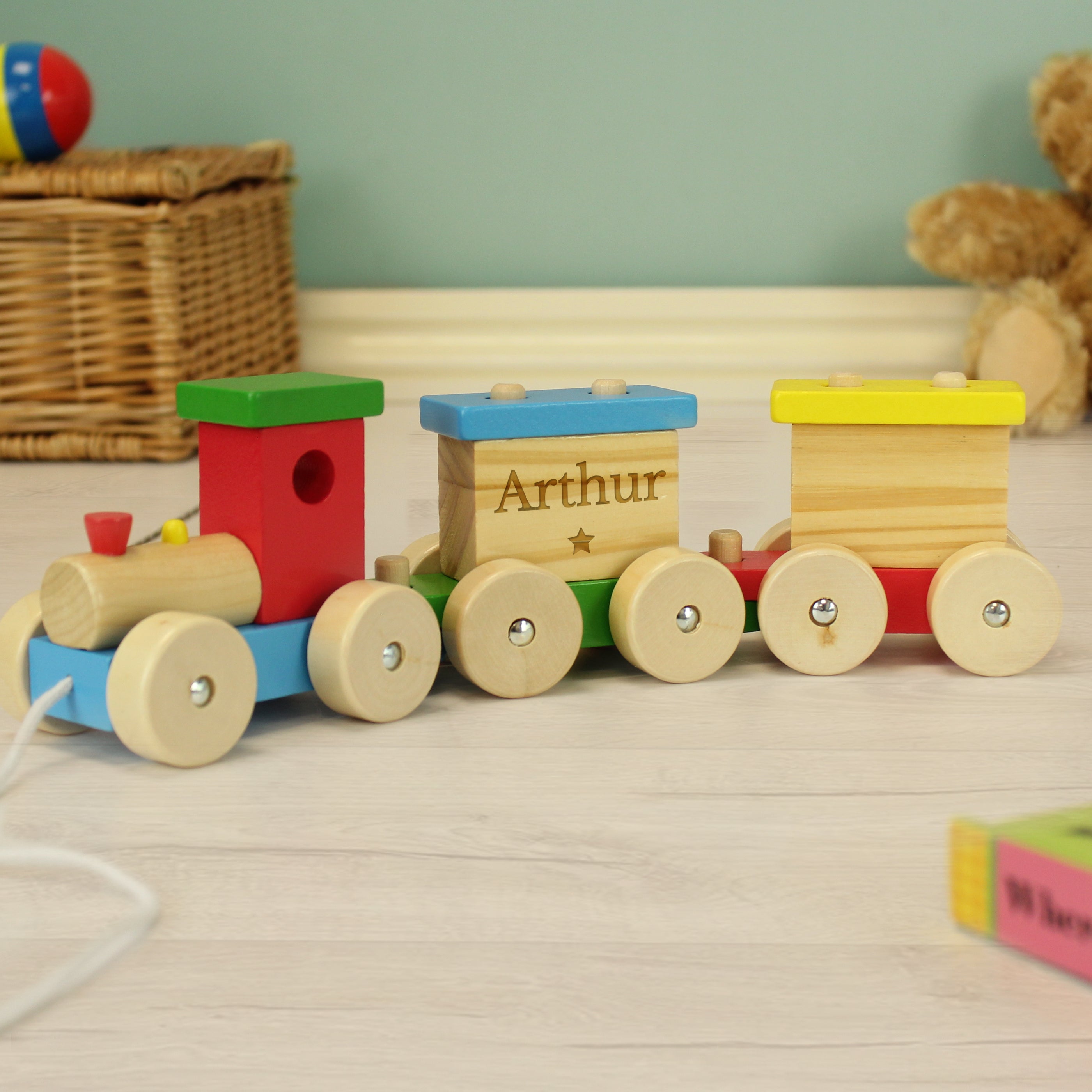 Personalised Wooden Toy Train - gift & personalise