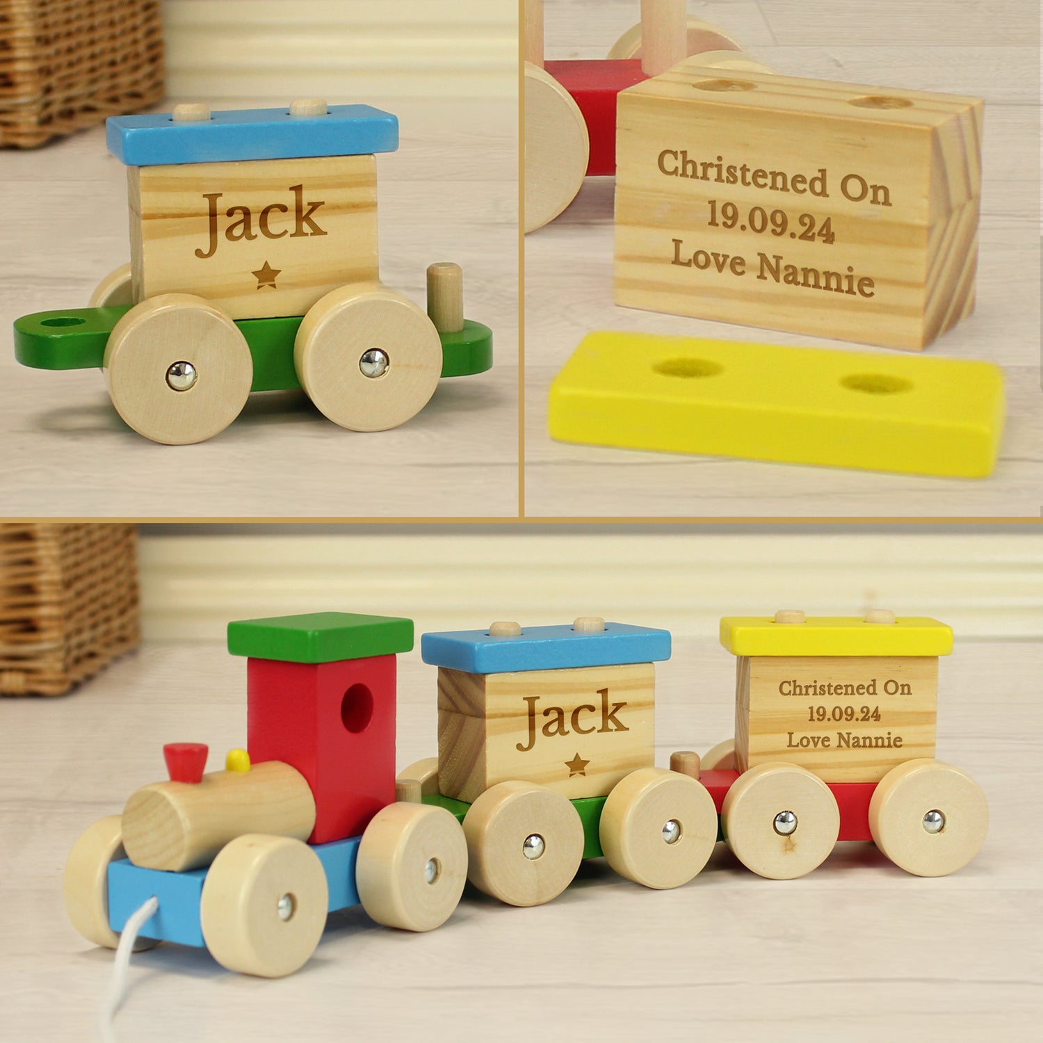 Personalised Wooden Toy Train - gift & personalise