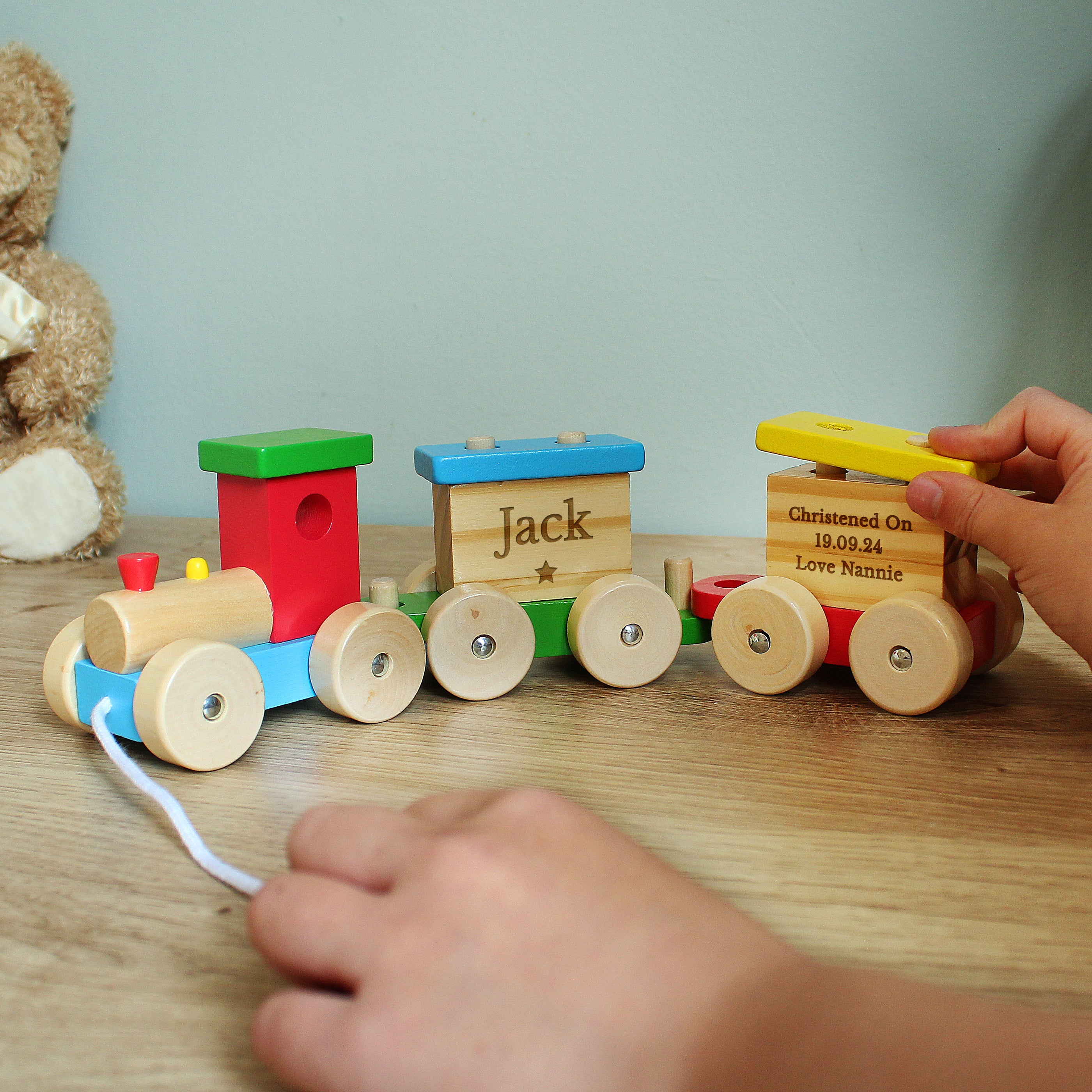 Personalised Wooden Toy Train - gift & personalise