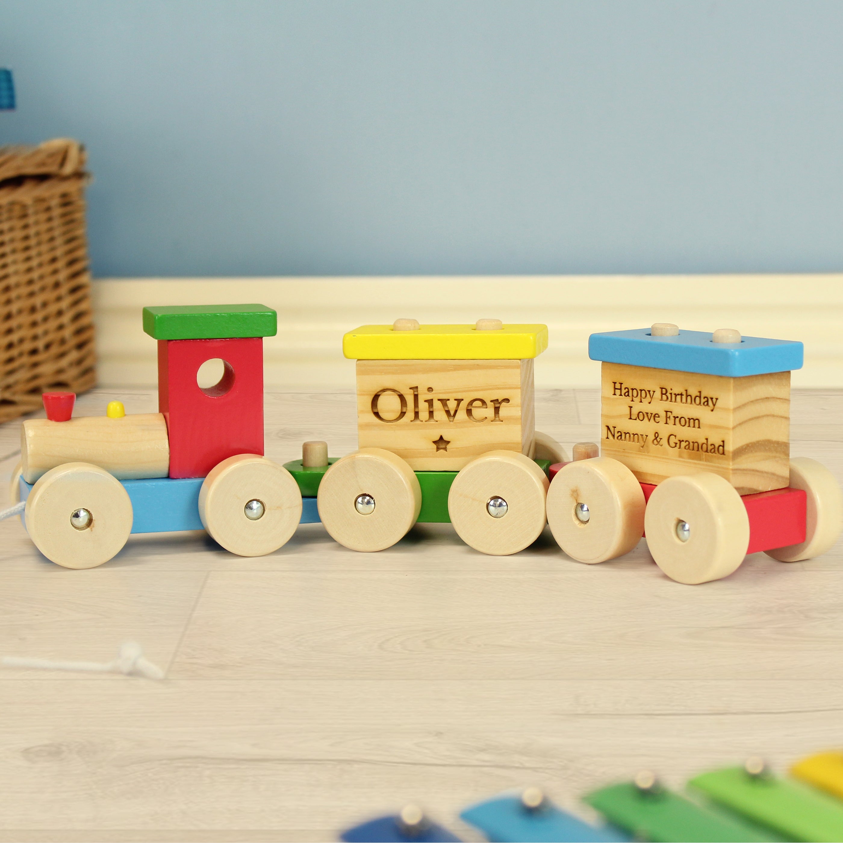 Personalised Wooden Toy Train - gift & personalise