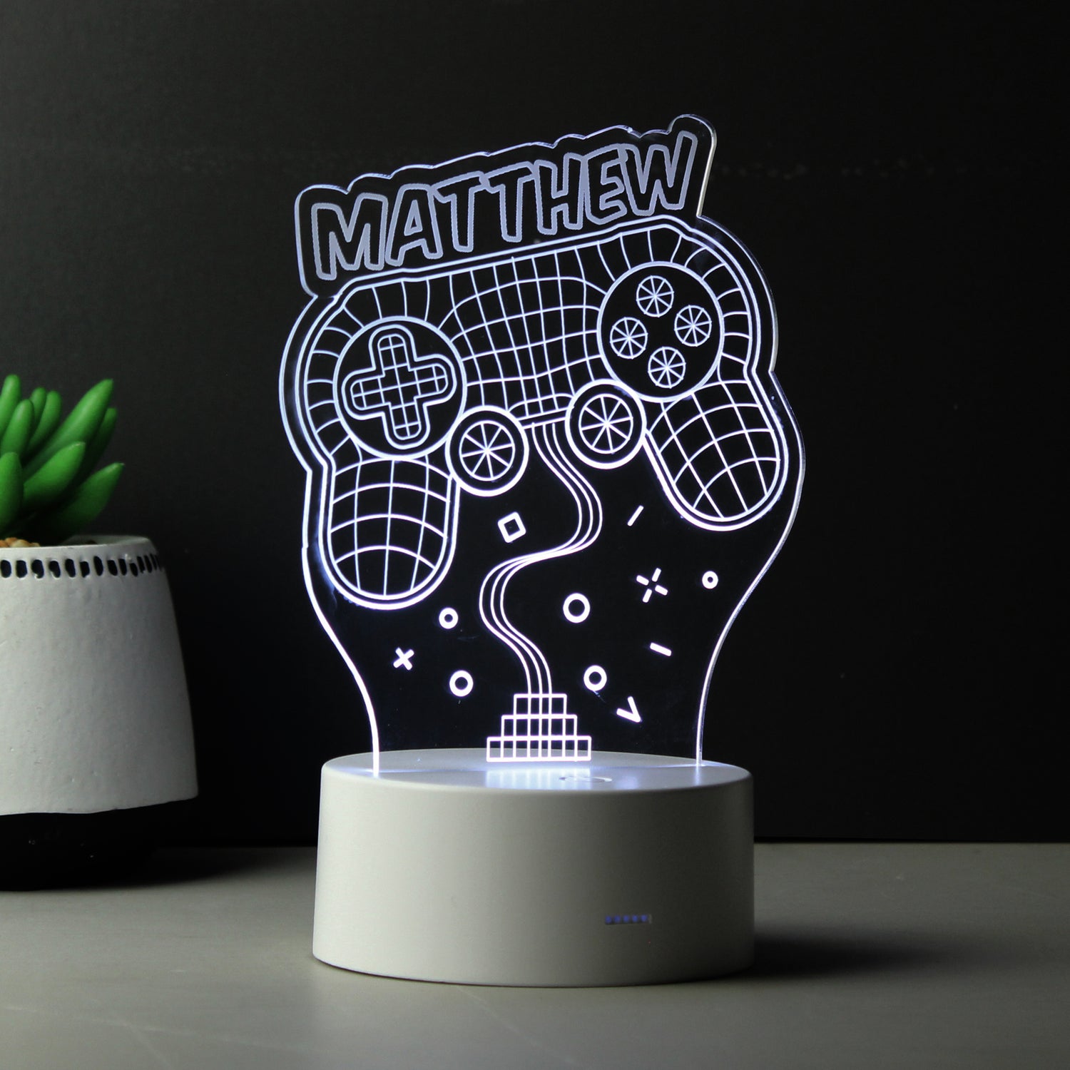 Personalised Name Gaming LED Colour Changing Night Light - gift & personalise