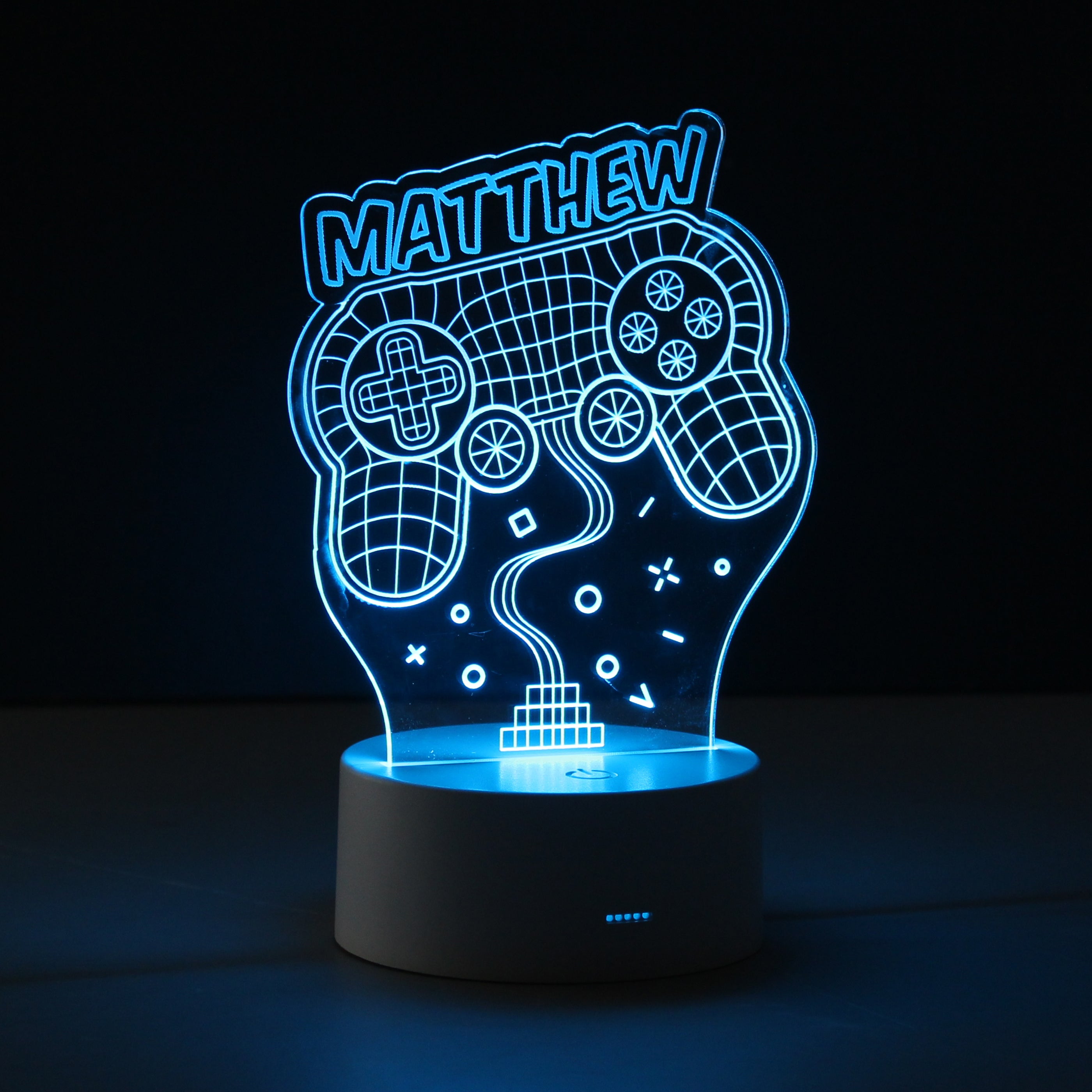 Personalised Name Gaming LED Colour Changing Night Light - gift & personalise