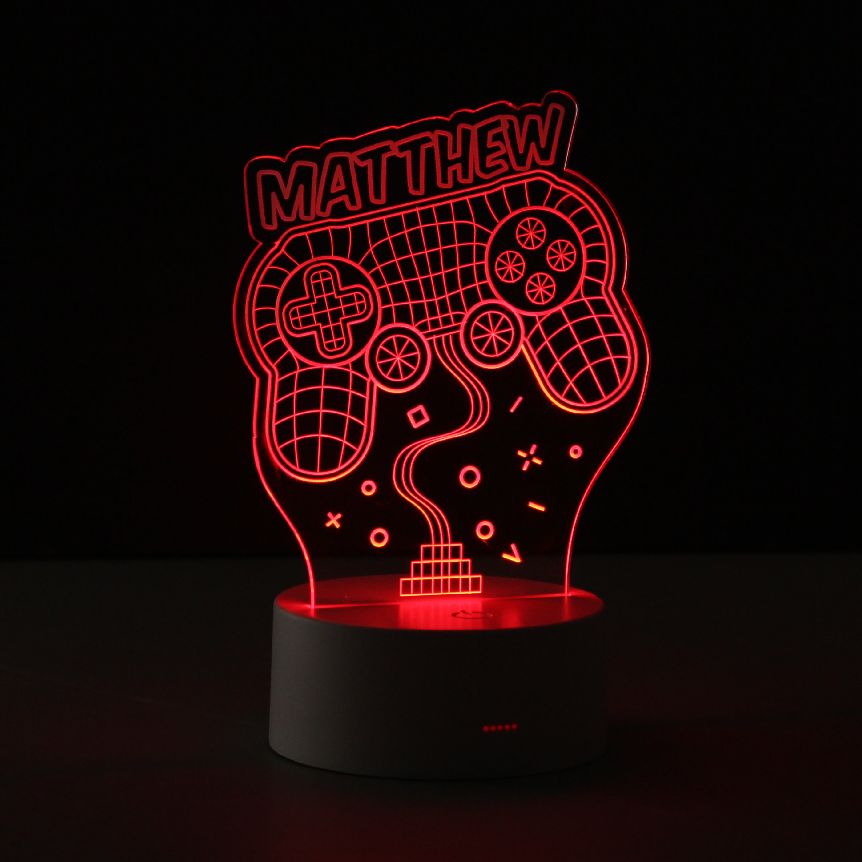 Personalised Name Gaming LED Colour Changing Night Light - gift & personalise