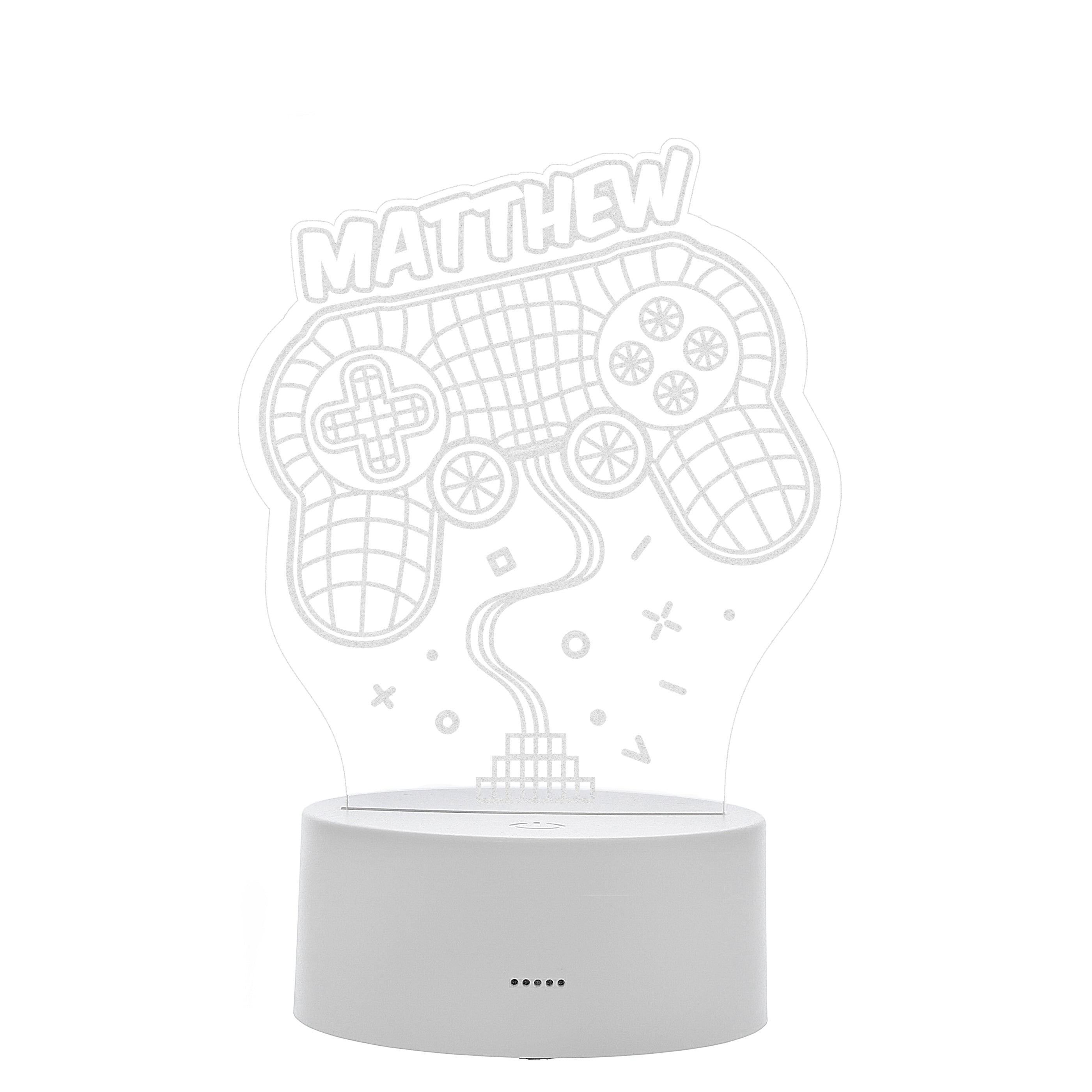 Personalised Name Gaming LED Colour Changing Night Light - gift & personalise