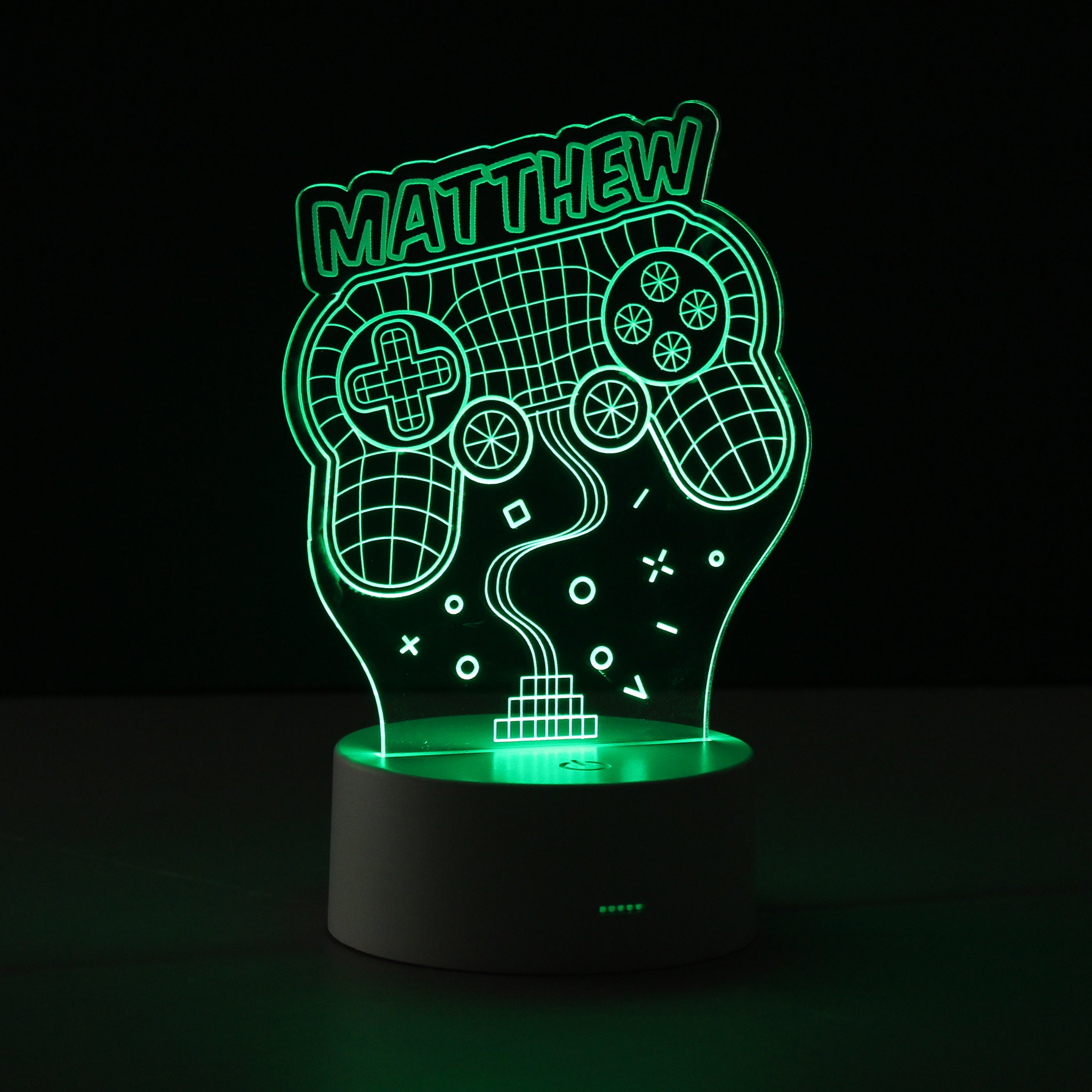 Personalised Name Gaming LED Colour Changing Night Light - gift & personalise