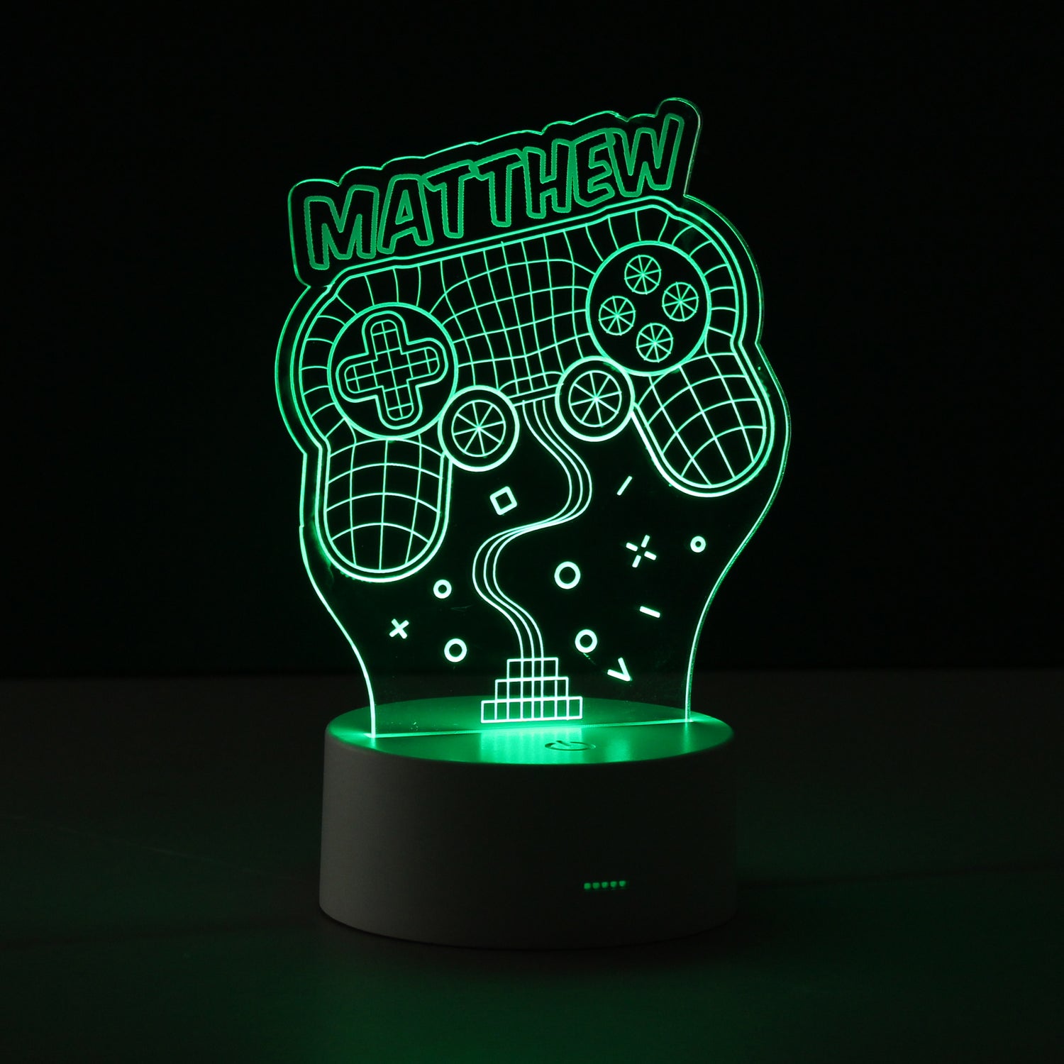 Personalised Name Gaming LED Colour Changing Night Light - gift & personalise