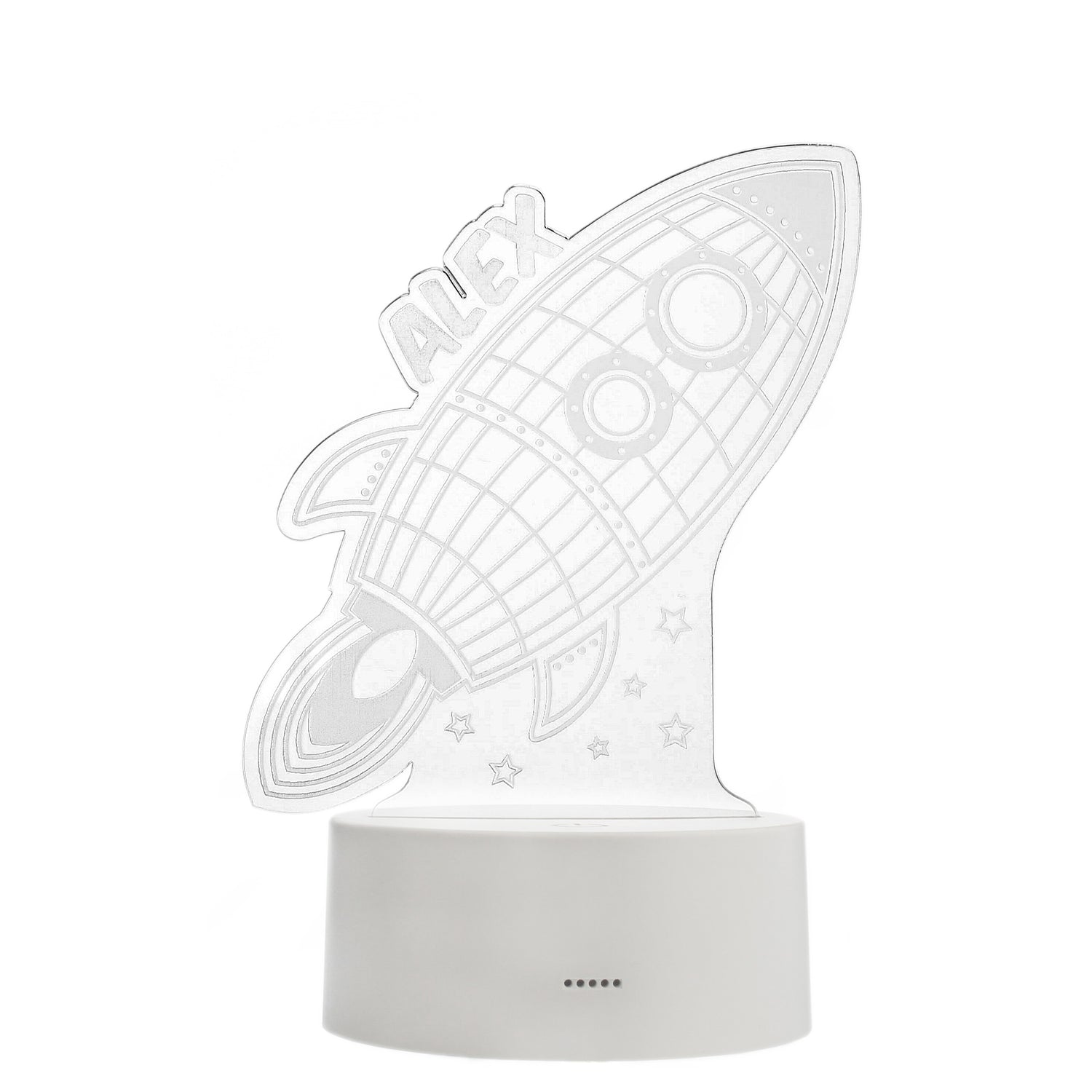 Personalised Space Rocket LED Colour Changing Wireframe Night Light - gift & personalise