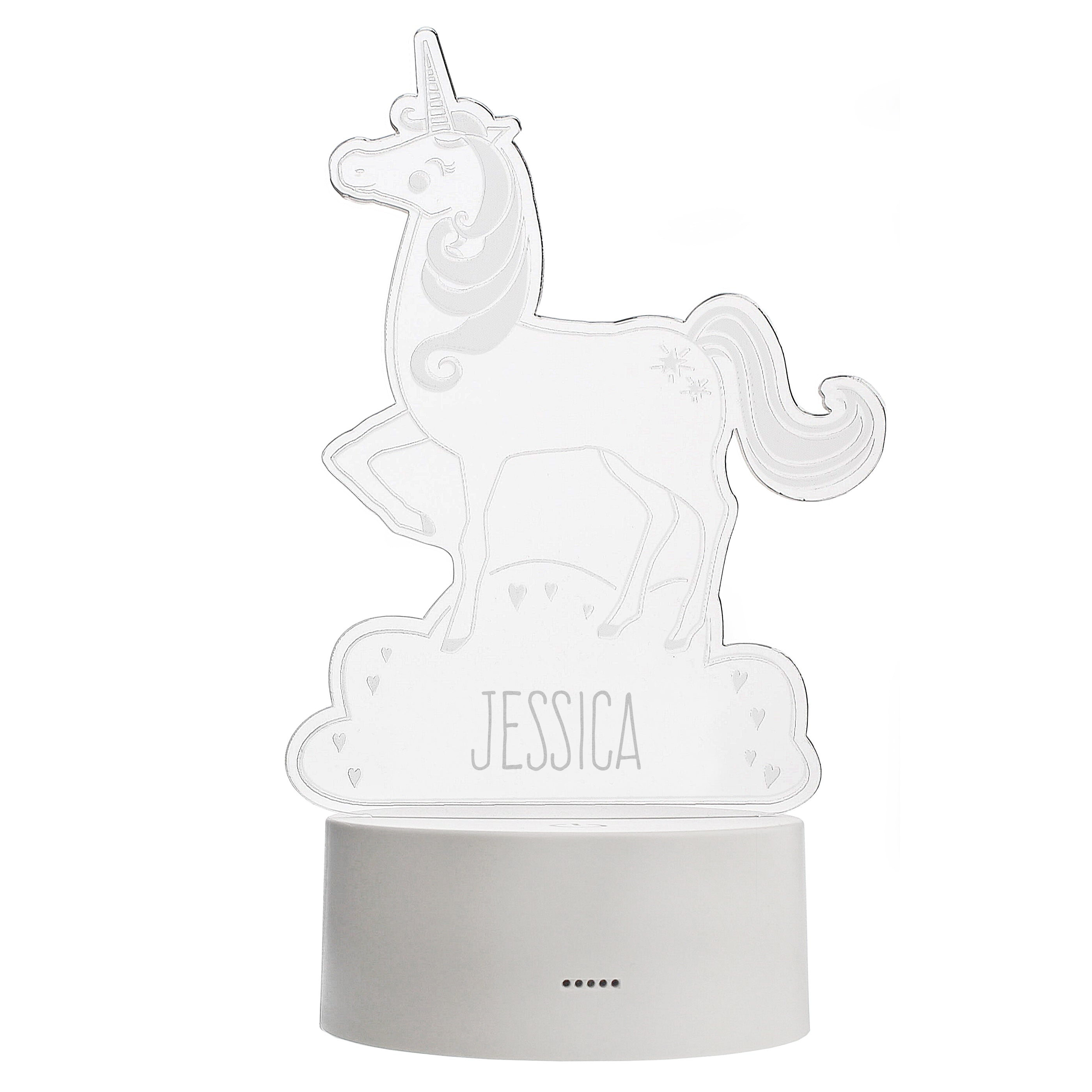 Personalised Unicorn LED Colour Changing Night Light - gift & personalise