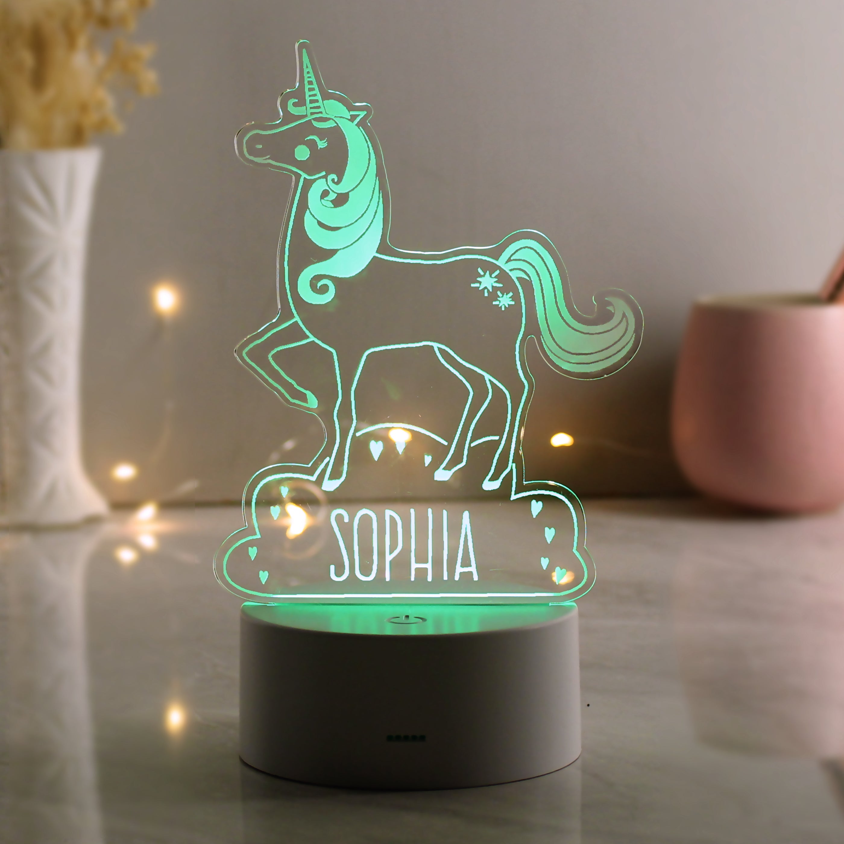 Personalised Unicorn LED Colour Changing Night Light - gift & personalise