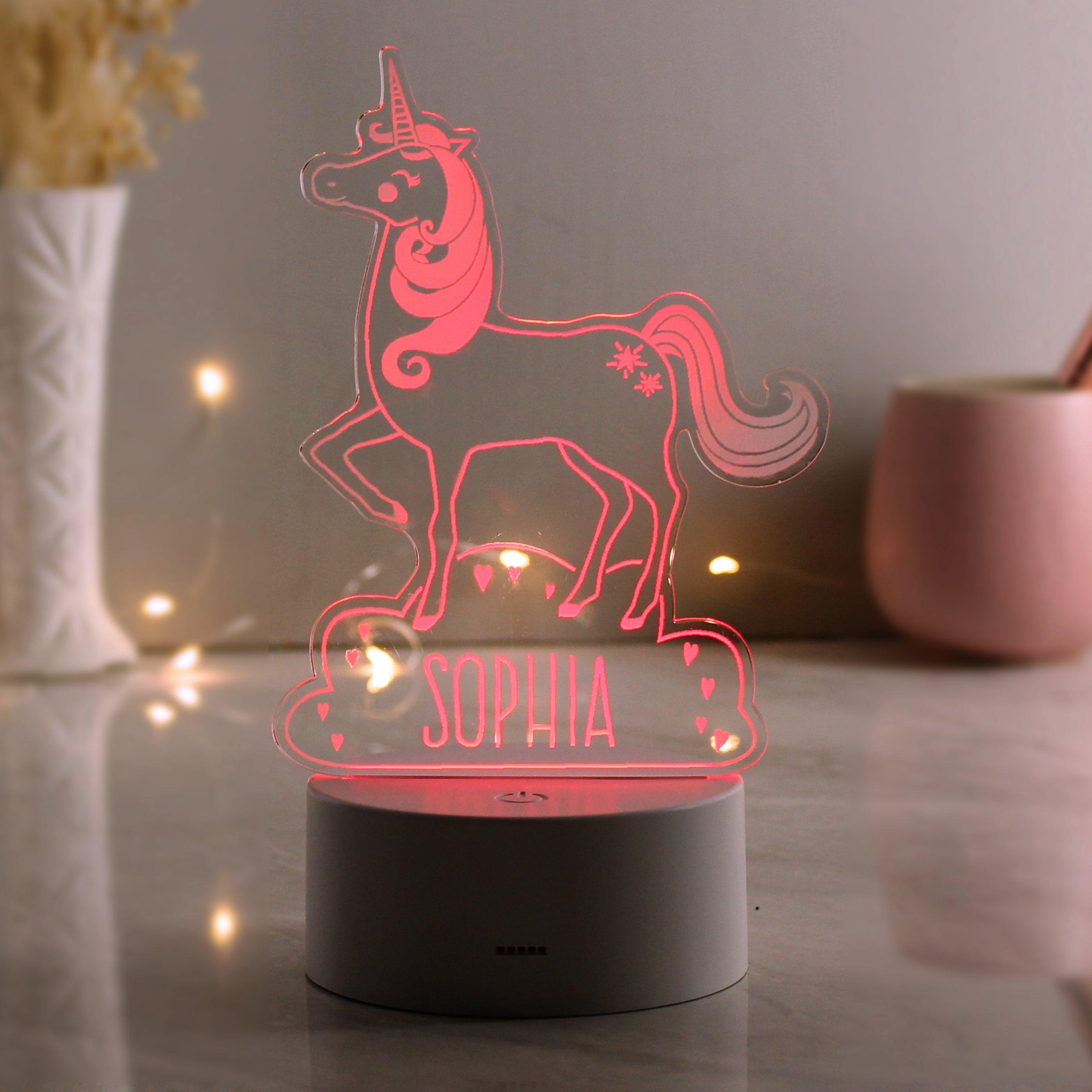 Personalised Unicorn LED Colour Changing Night Light - gift & personalise