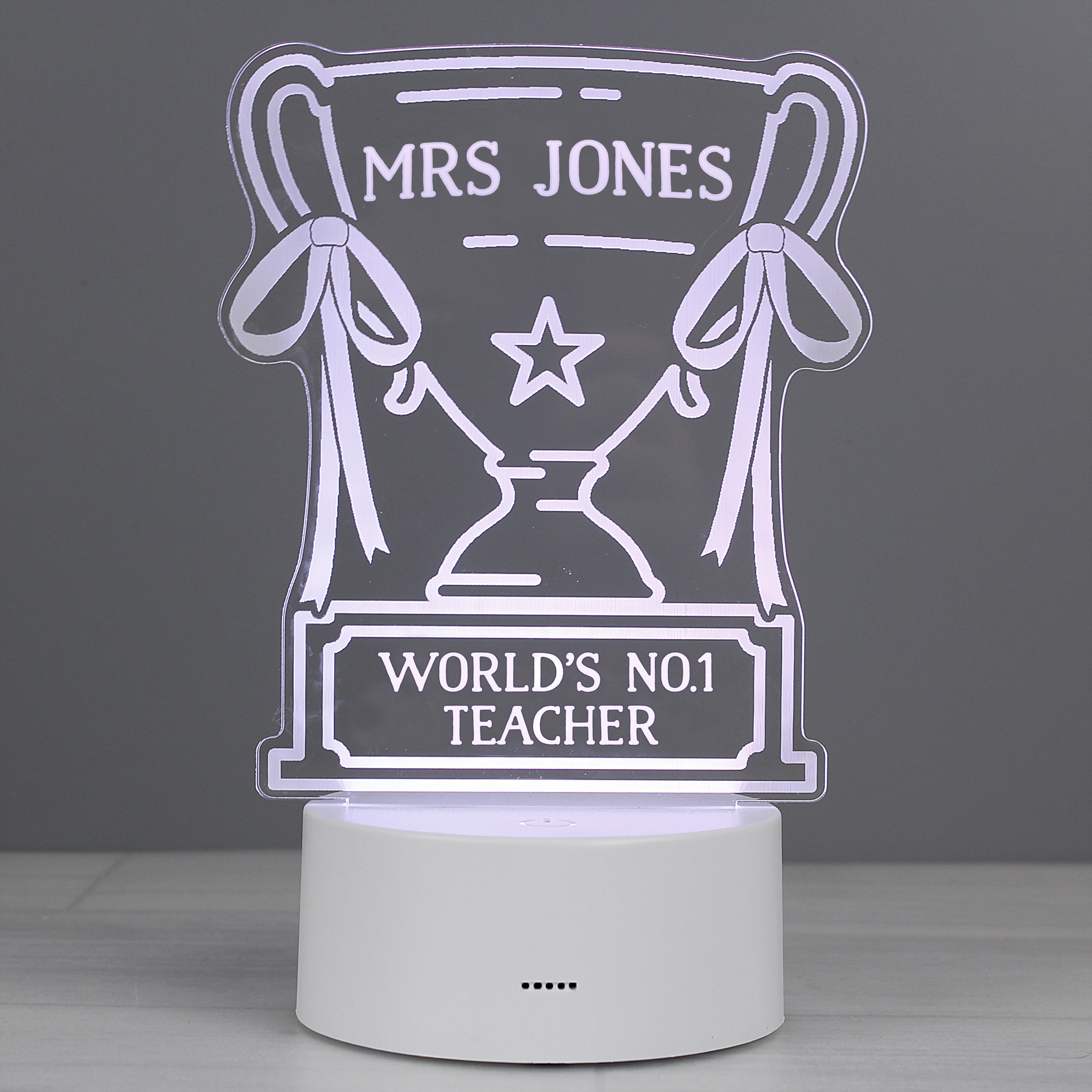 Personalised Trophy LED Colour Changing Night Light - gift & personalise