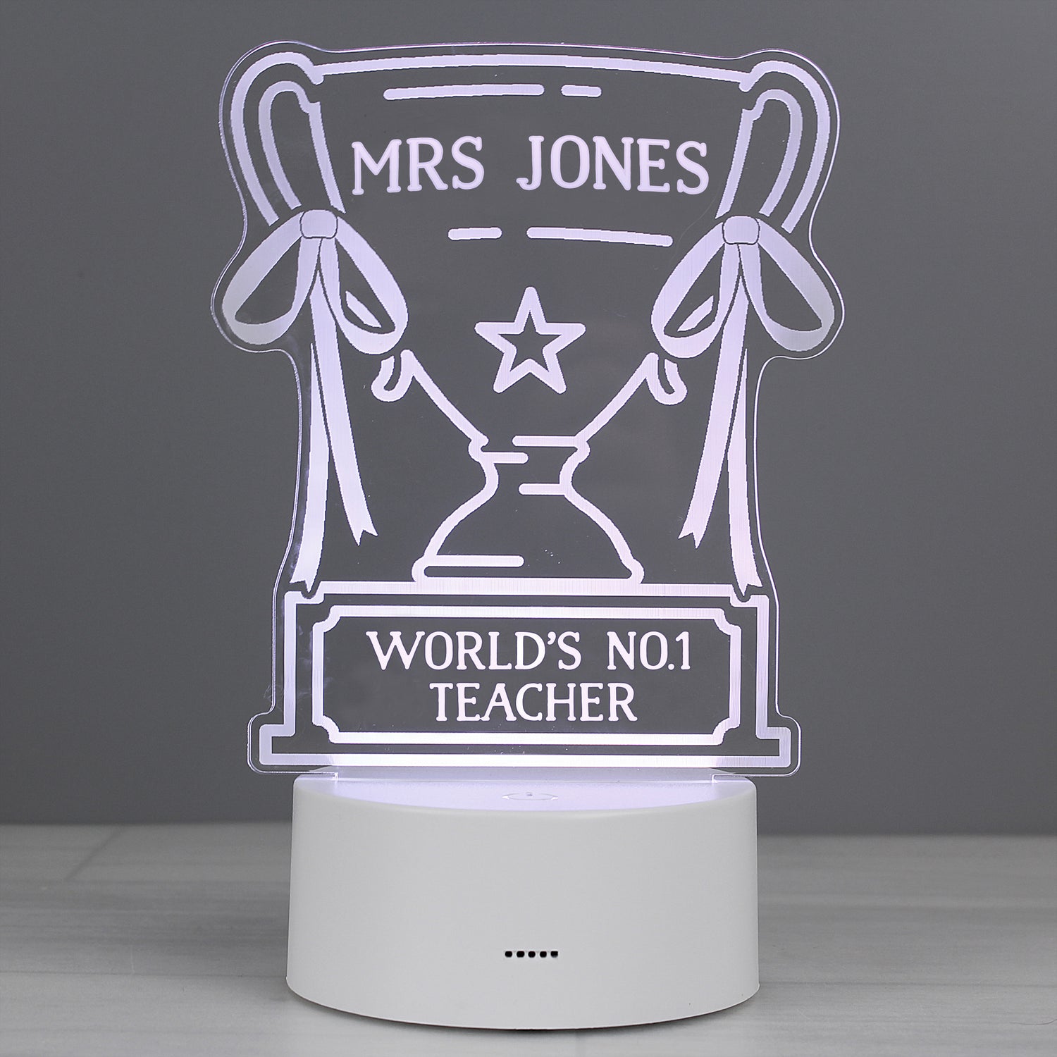 Personalised Trophy LED Colour Changing Night Light - gift & personalise