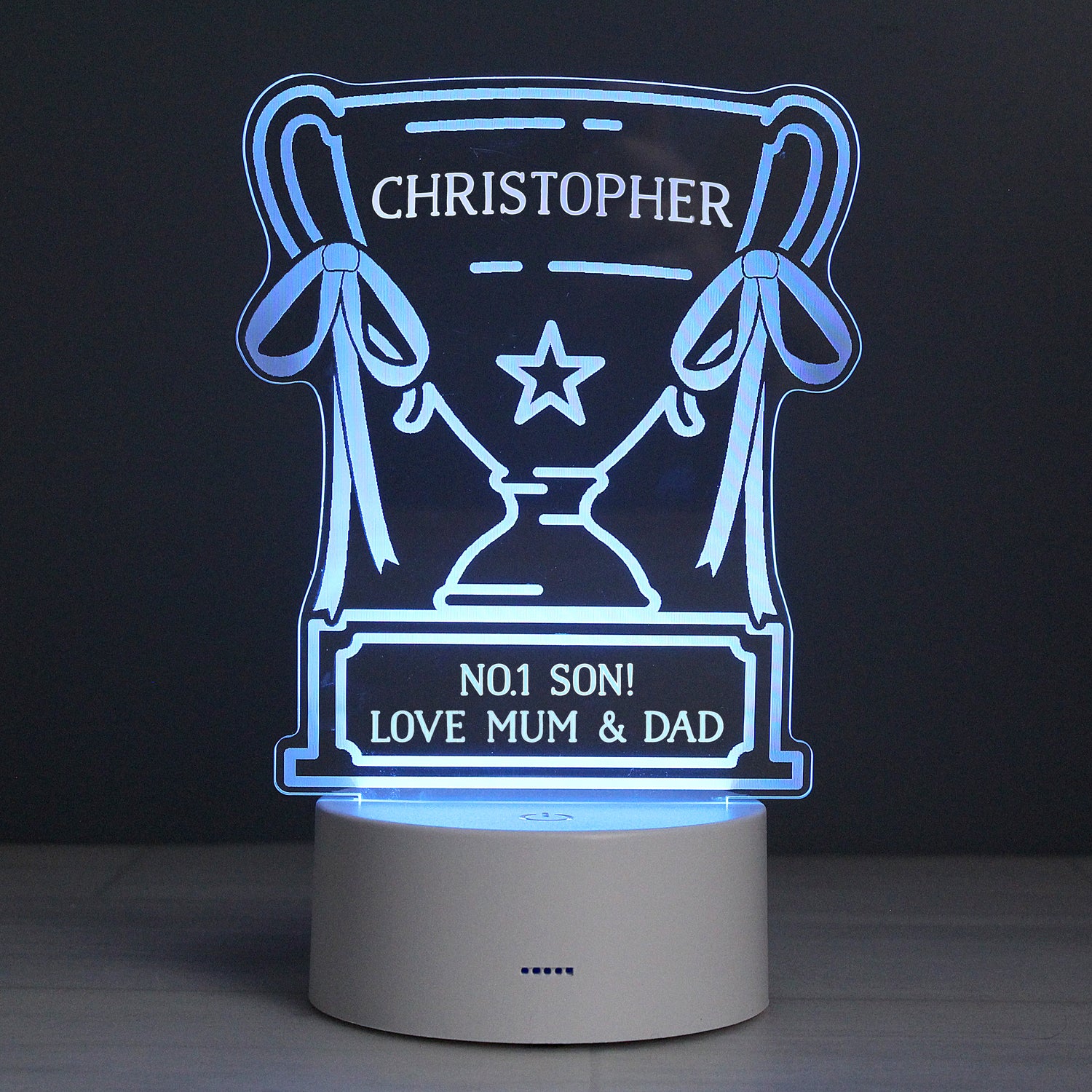 Personalised Trophy LED Colour Changing Night Light - gift & personalise