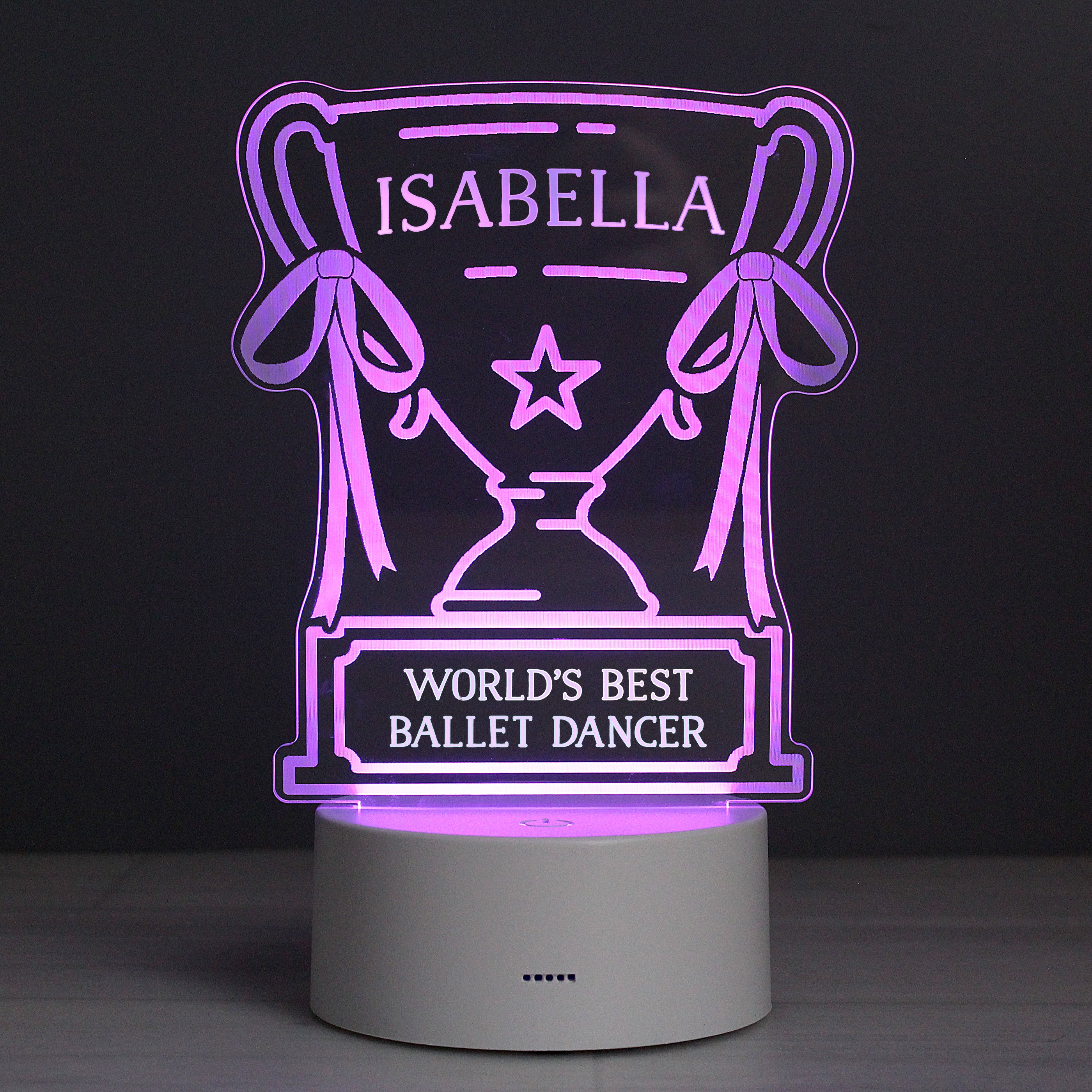 Personalised Trophy LED Colour Changing Night Light - gift & personalise