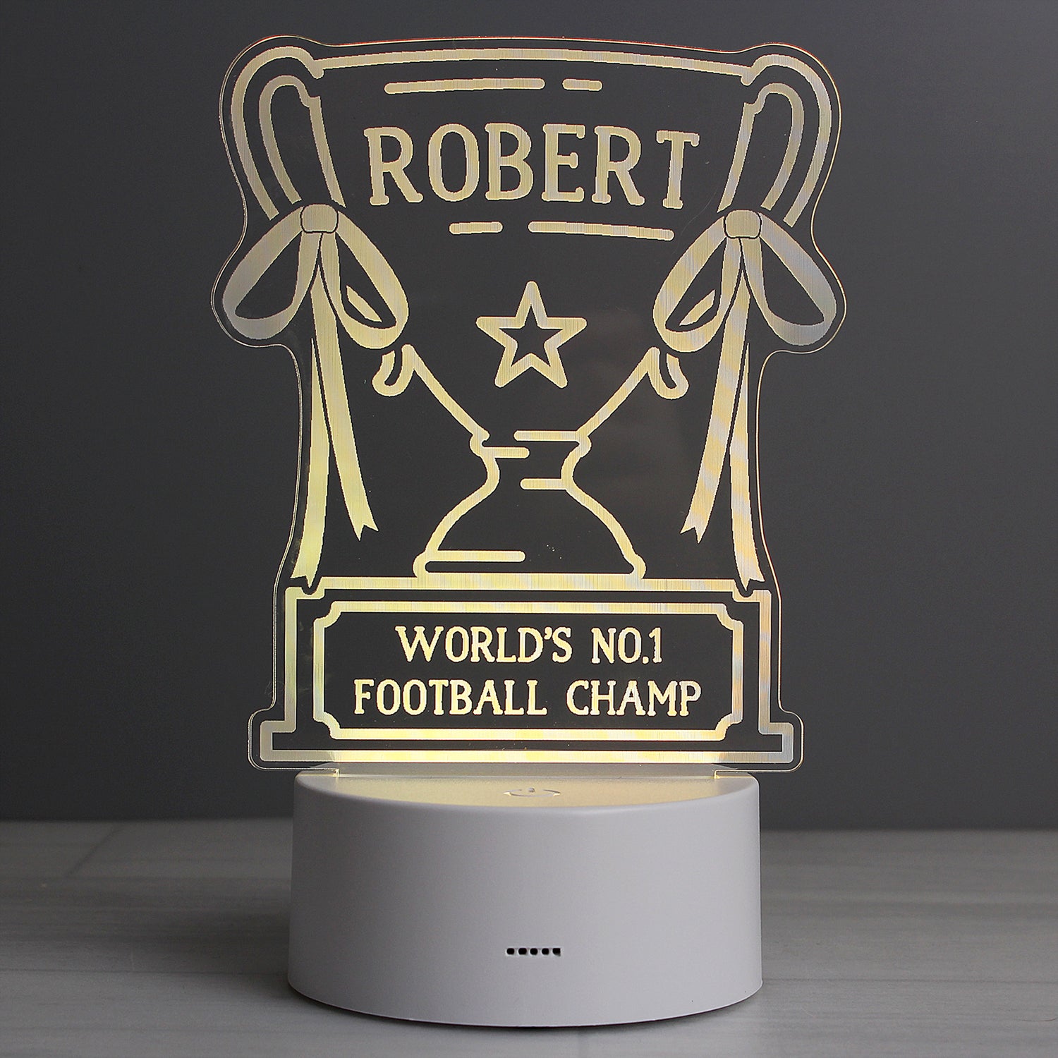 Personalised Trophy LED Colour Changing Night Light - gift & personalise