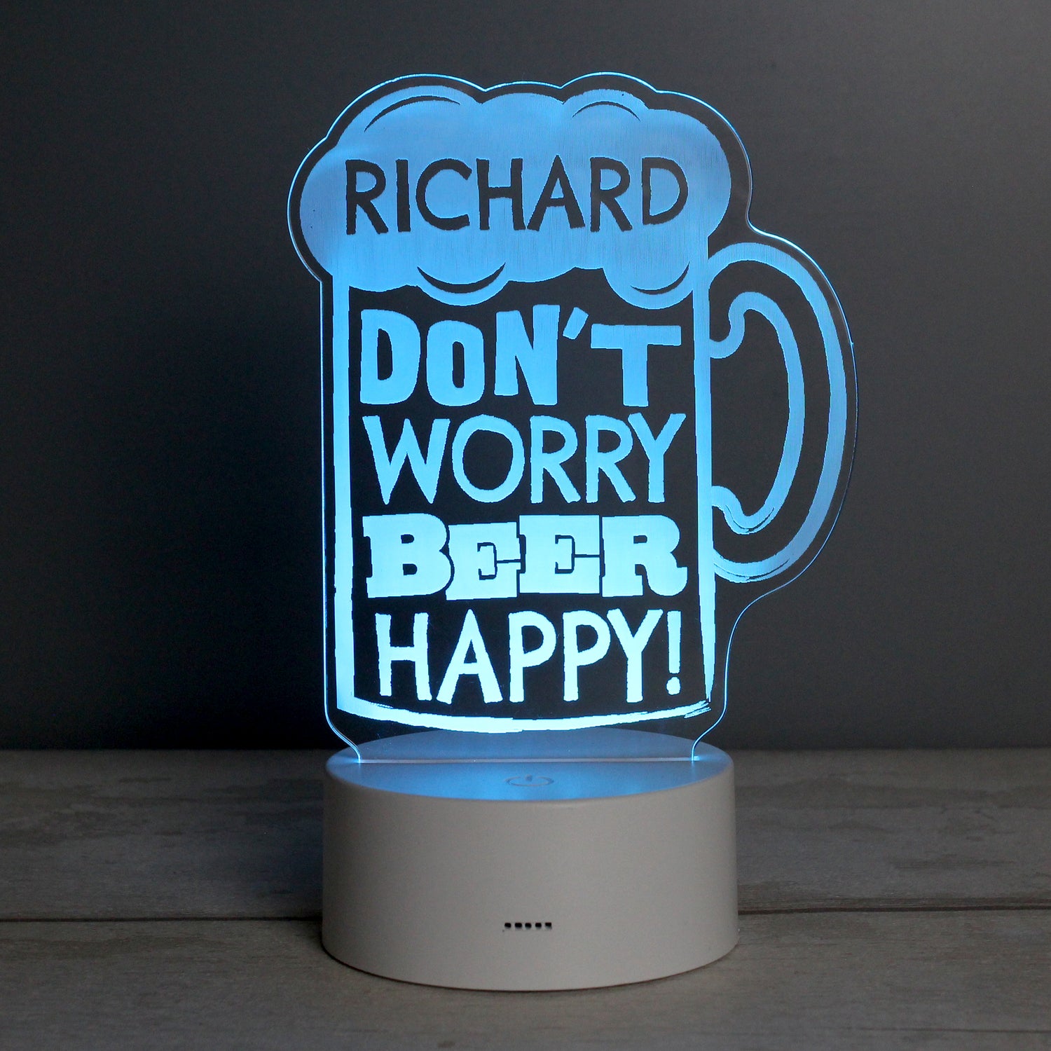 Personalised ""Beer Happy""  LED Colour Changing Light - gift & personalise