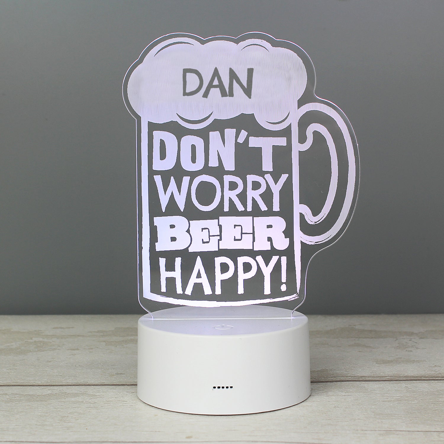 Personalised ""Beer Happy""  LED Colour Changing Light - gift & personalise