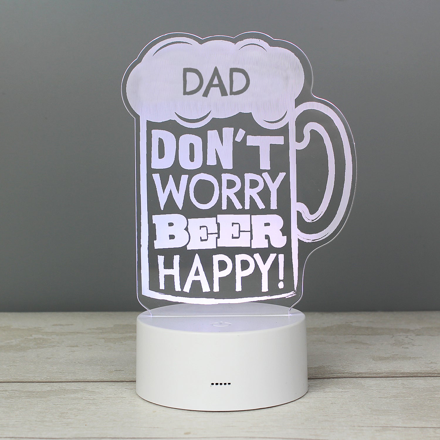 Personalised ""Beer Happy""  LED Colour Changing Light - gift & personalise