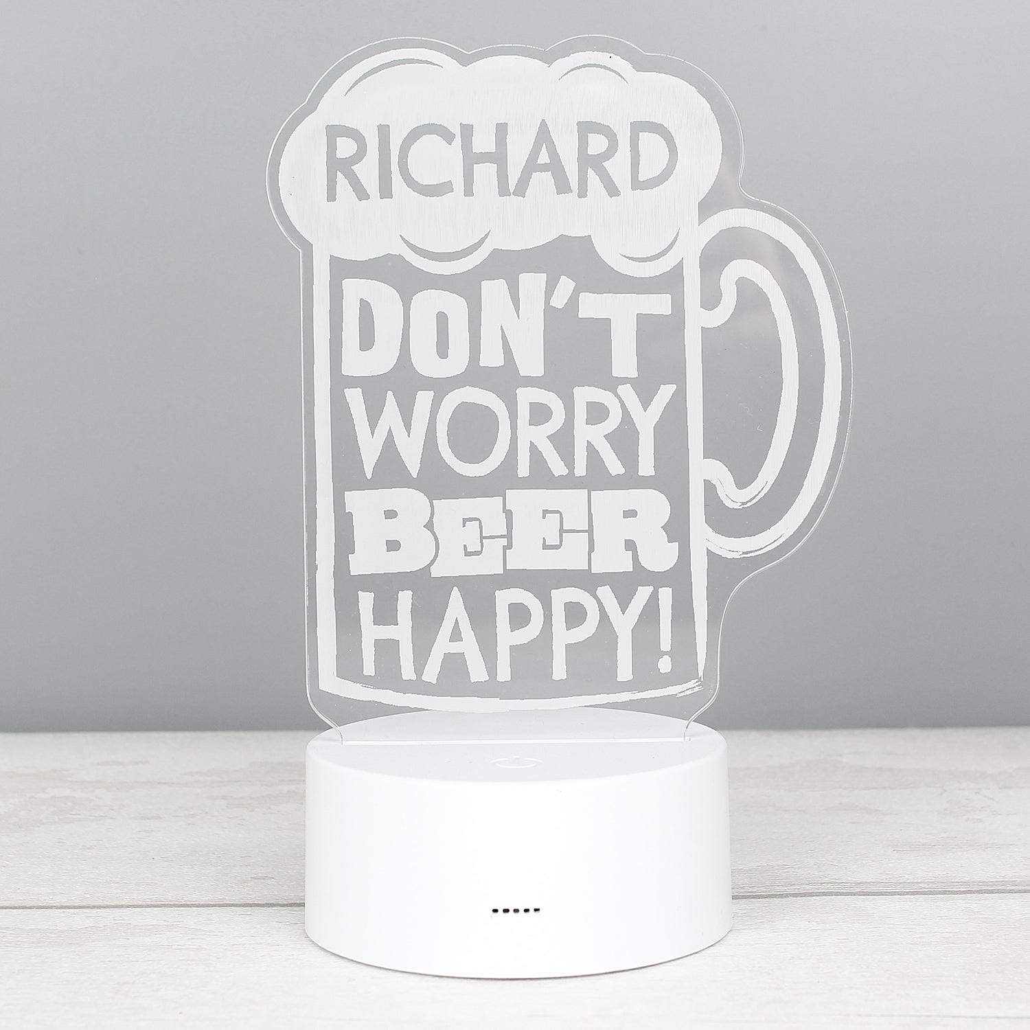 Personalised ""Beer Happy""  LED Colour Changing Light - gift & personalise