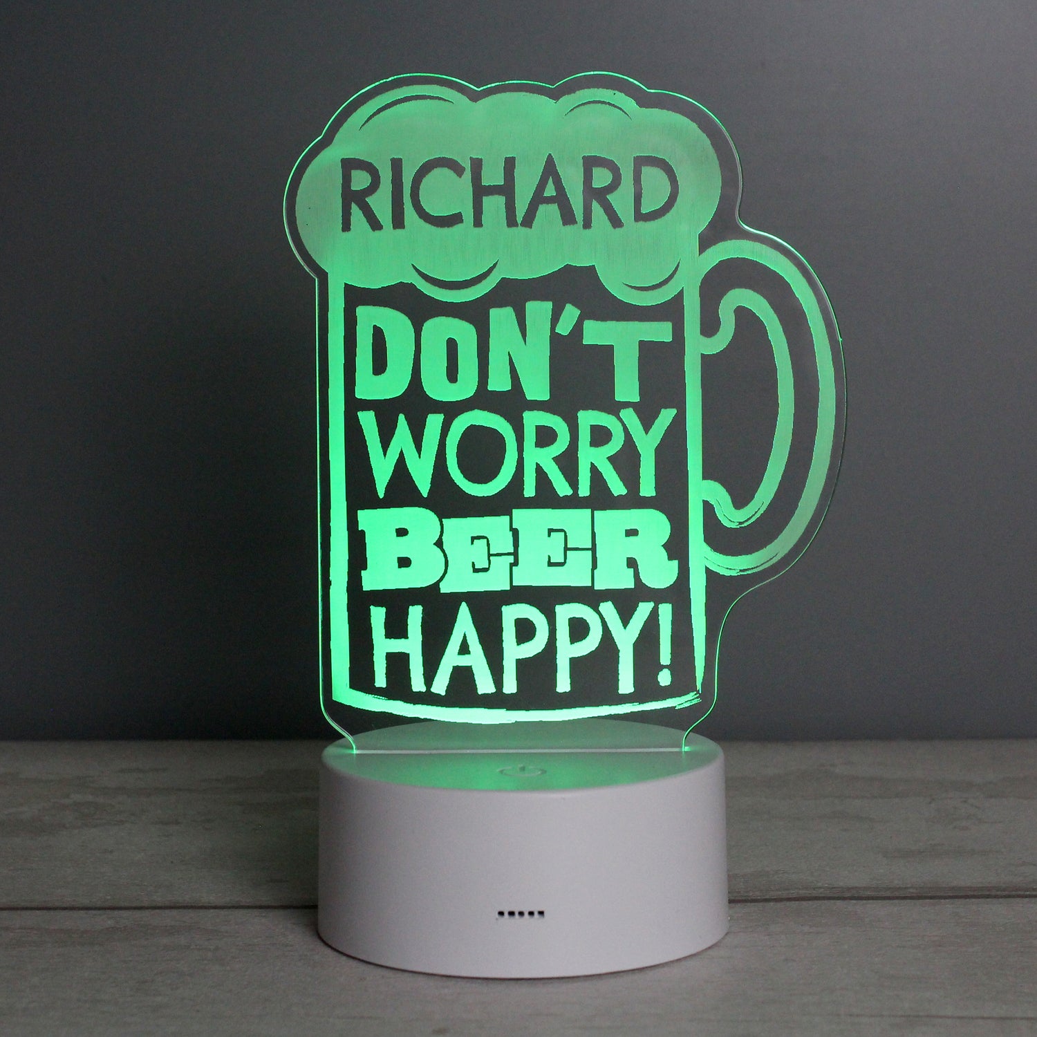 Personalised ""Beer Happy""  LED Colour Changing Light - gift & personalise