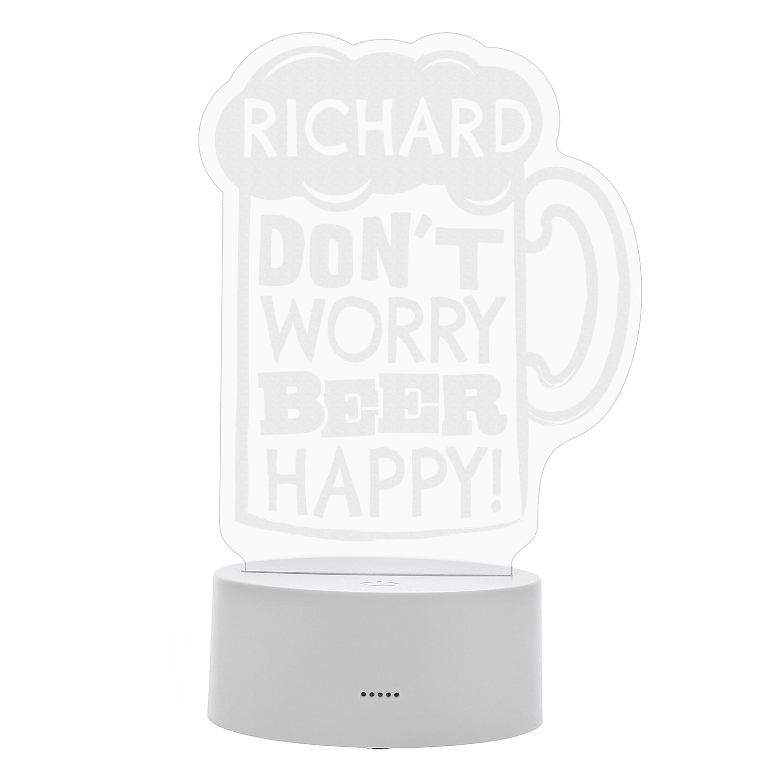 Personalised ""Beer Happy""  LED Colour Changing Light - gift & personalise