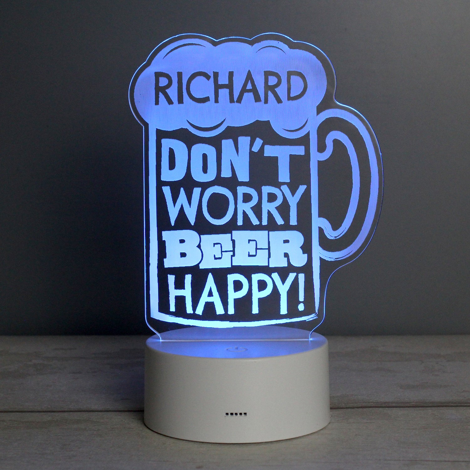 Personalised ""Beer Happy""  LED Colour Changing Light - gift & personalise