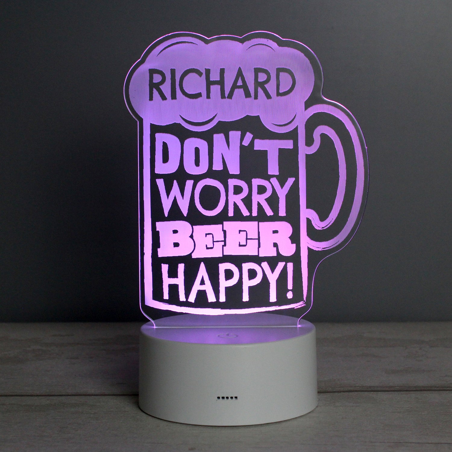 Personalised ""Beer Happy""  LED Colour Changing Light - gift & personalise