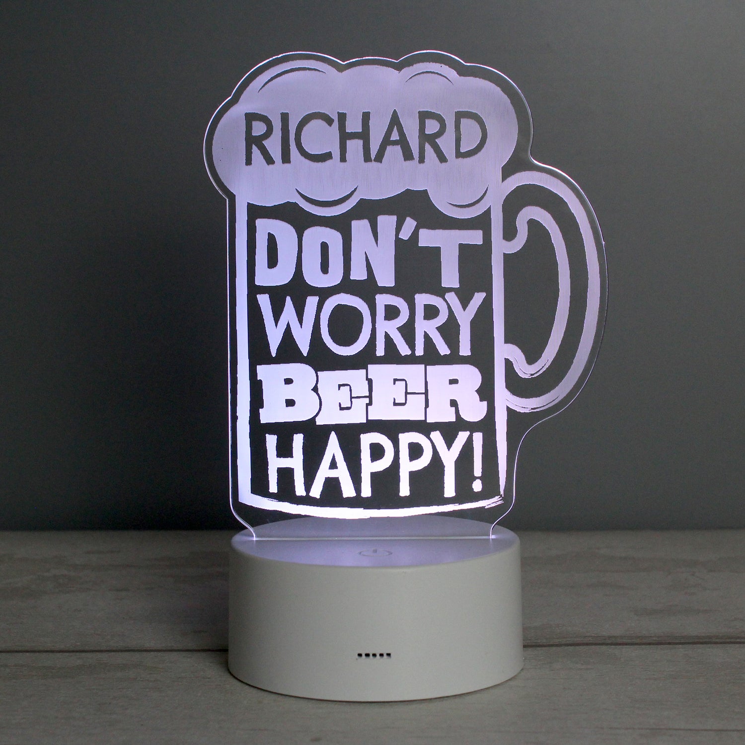 Personalised ""Beer Happy""  LED Colour Changing Light - gift & personalise