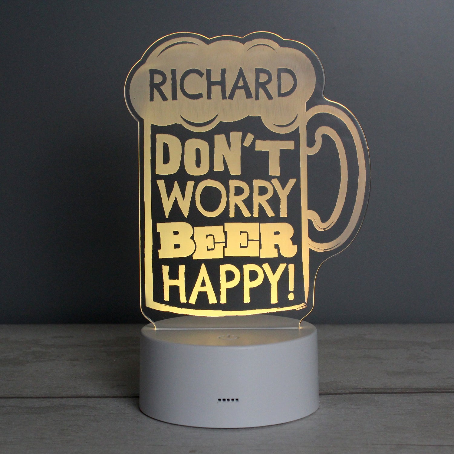 Personalised ""Beer Happy""  LED Colour Changing Light - gift & personalise