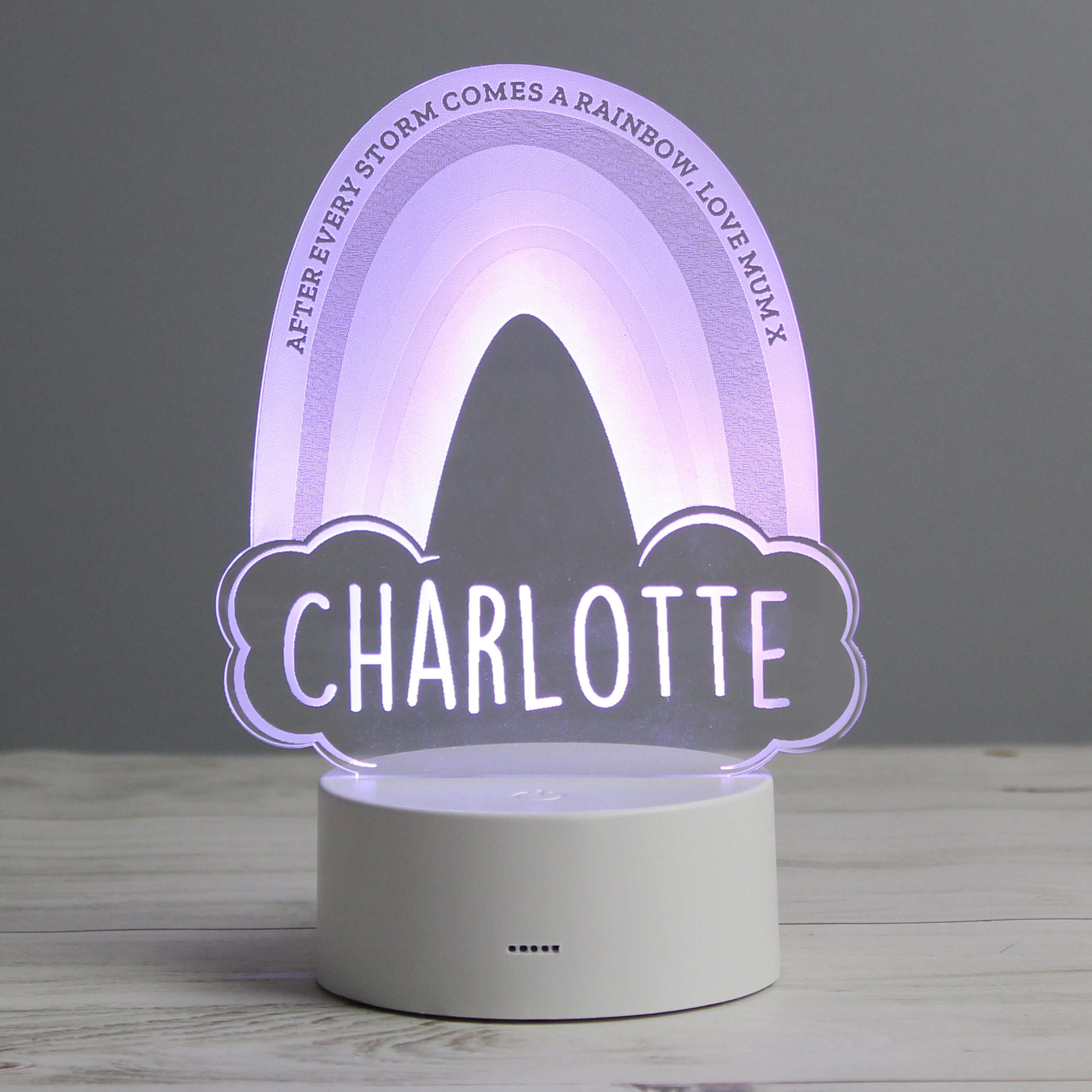 Personalised Rainbow LED Colour Changing Night Light - gift & personalise