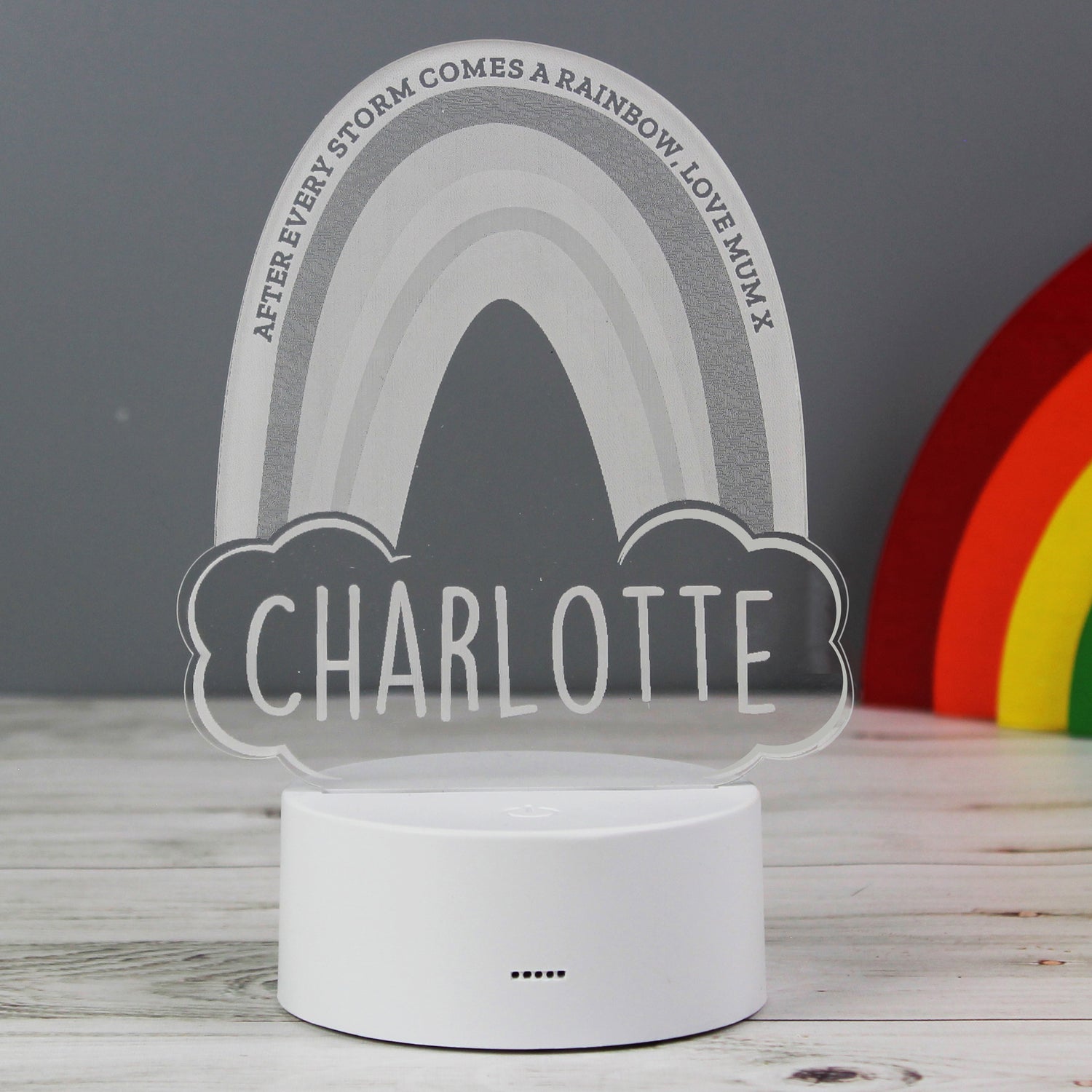 Personalised Rainbow LED Colour Changing Night Light - gift & personalise