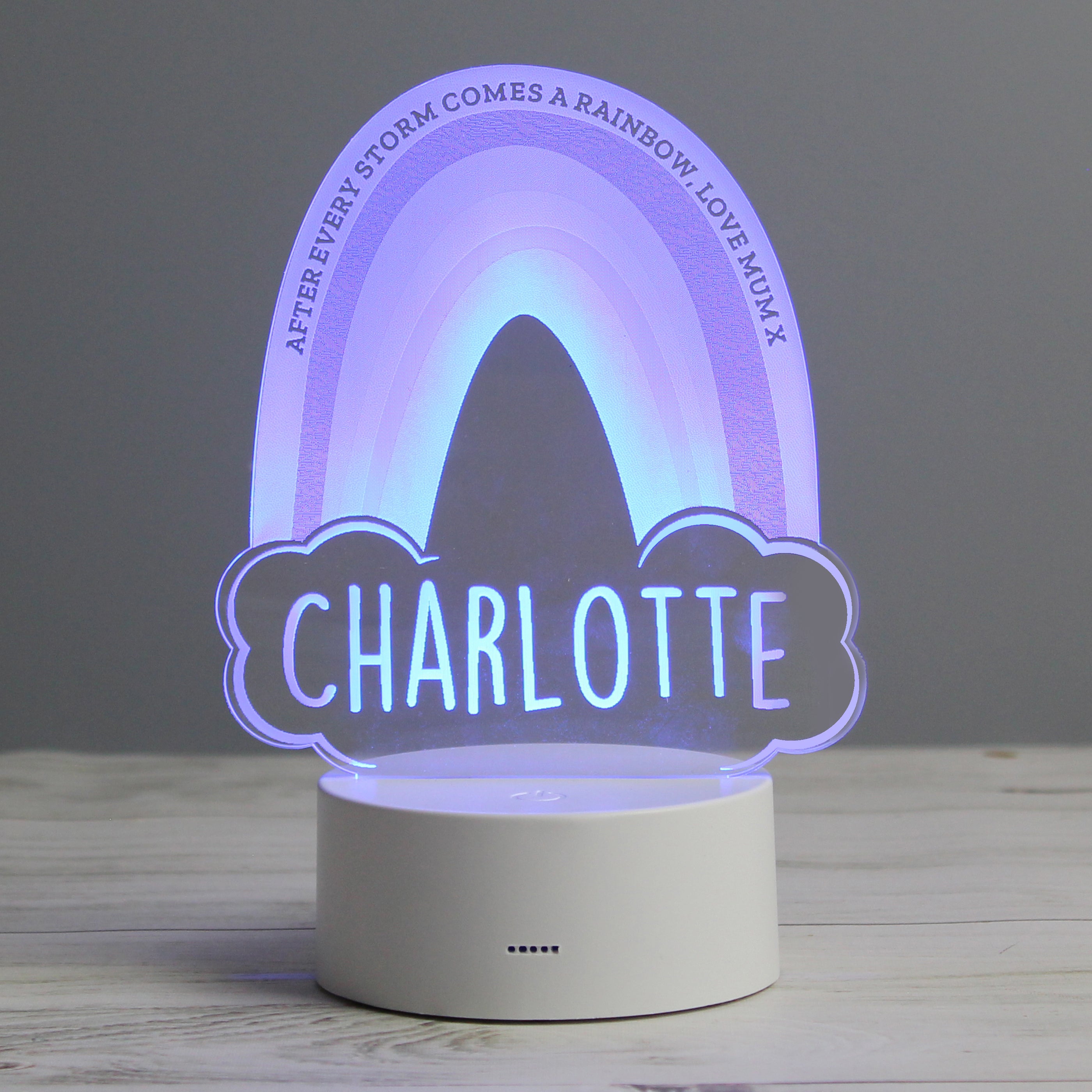 Personalised Rainbow LED Colour Changing Night Light - gift & personalise