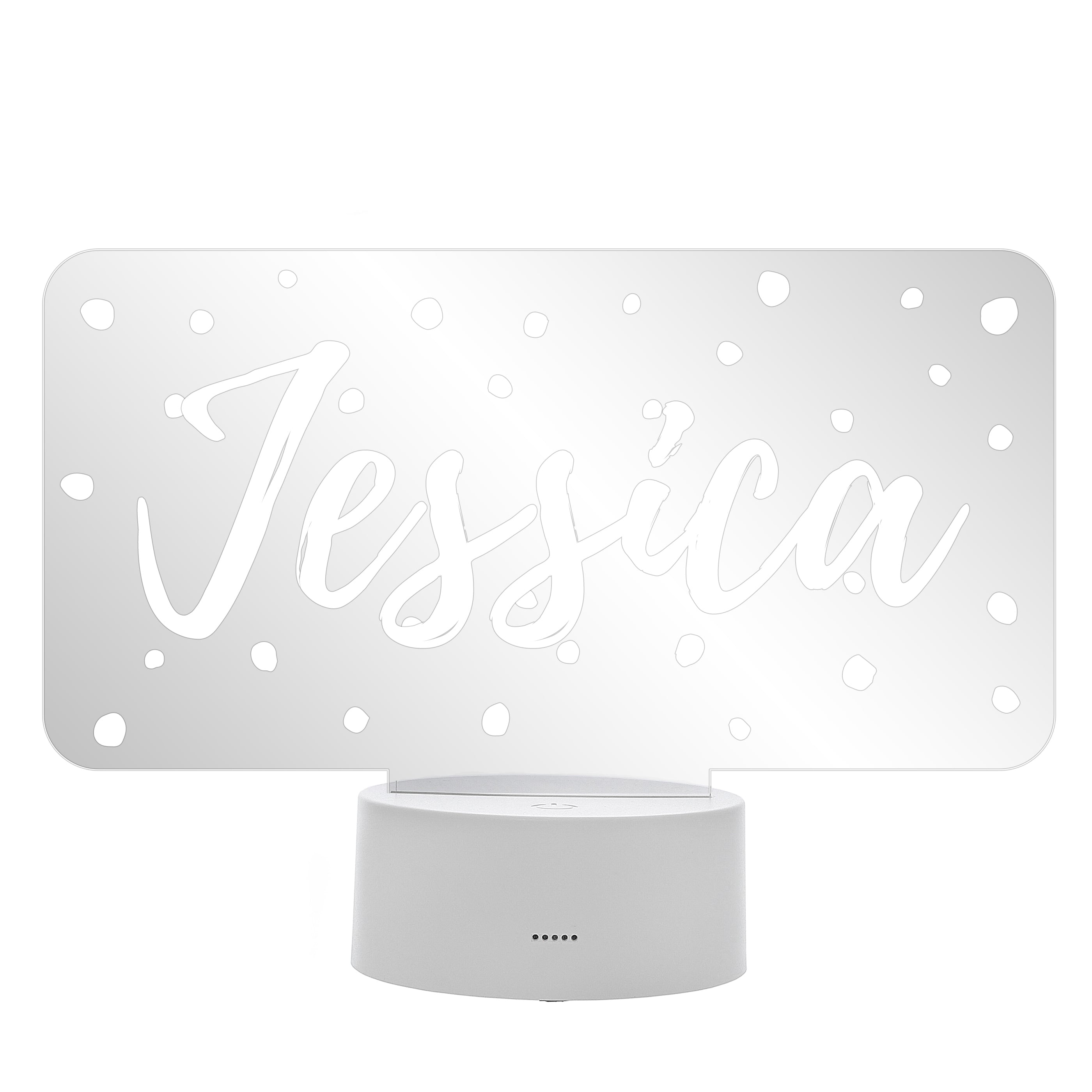 Personalised Polka-dot Name only LED Colour Changing Night Light - gift & personalise