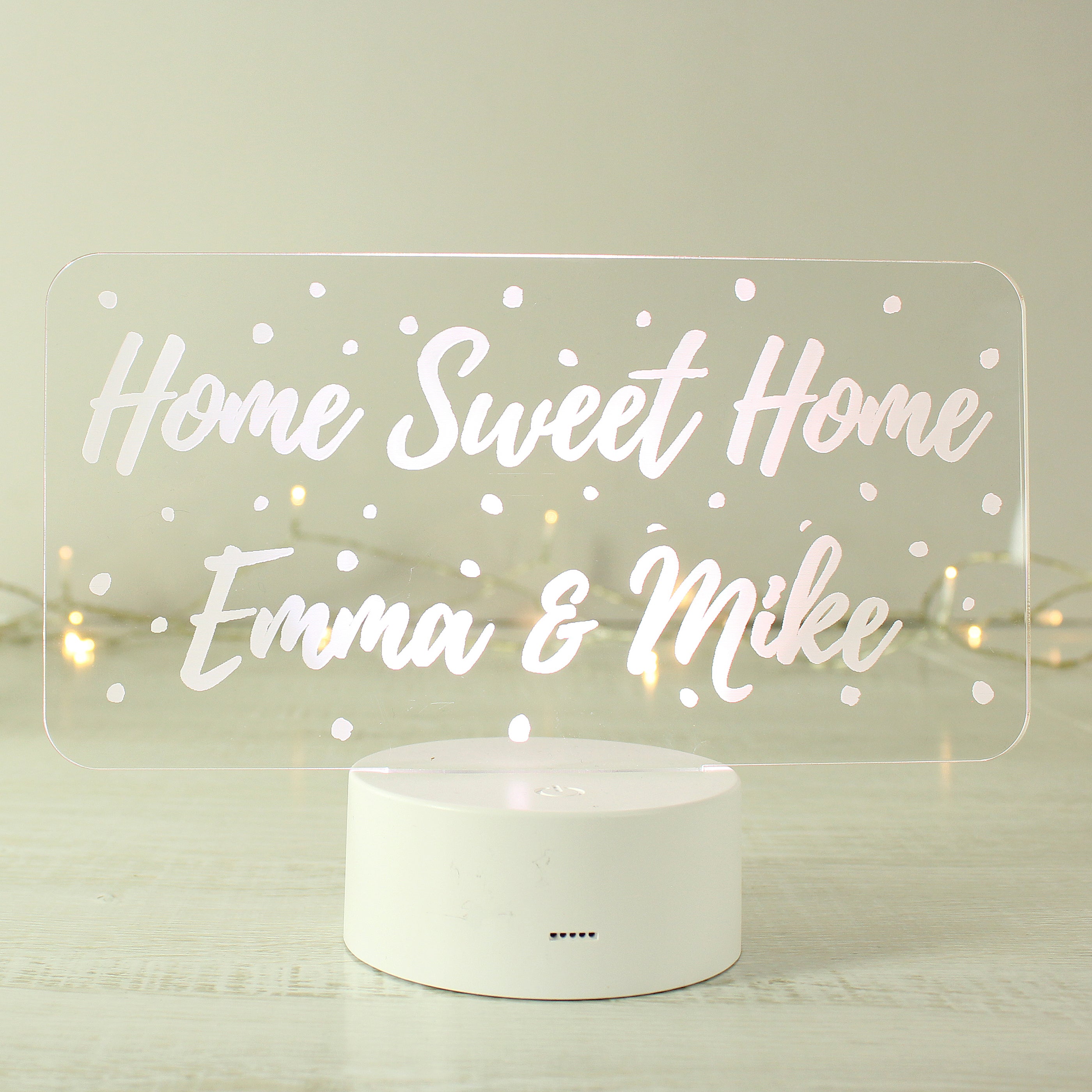 Personalised Polka-dot Message LED Colour Changing Night Light - gift & personalise