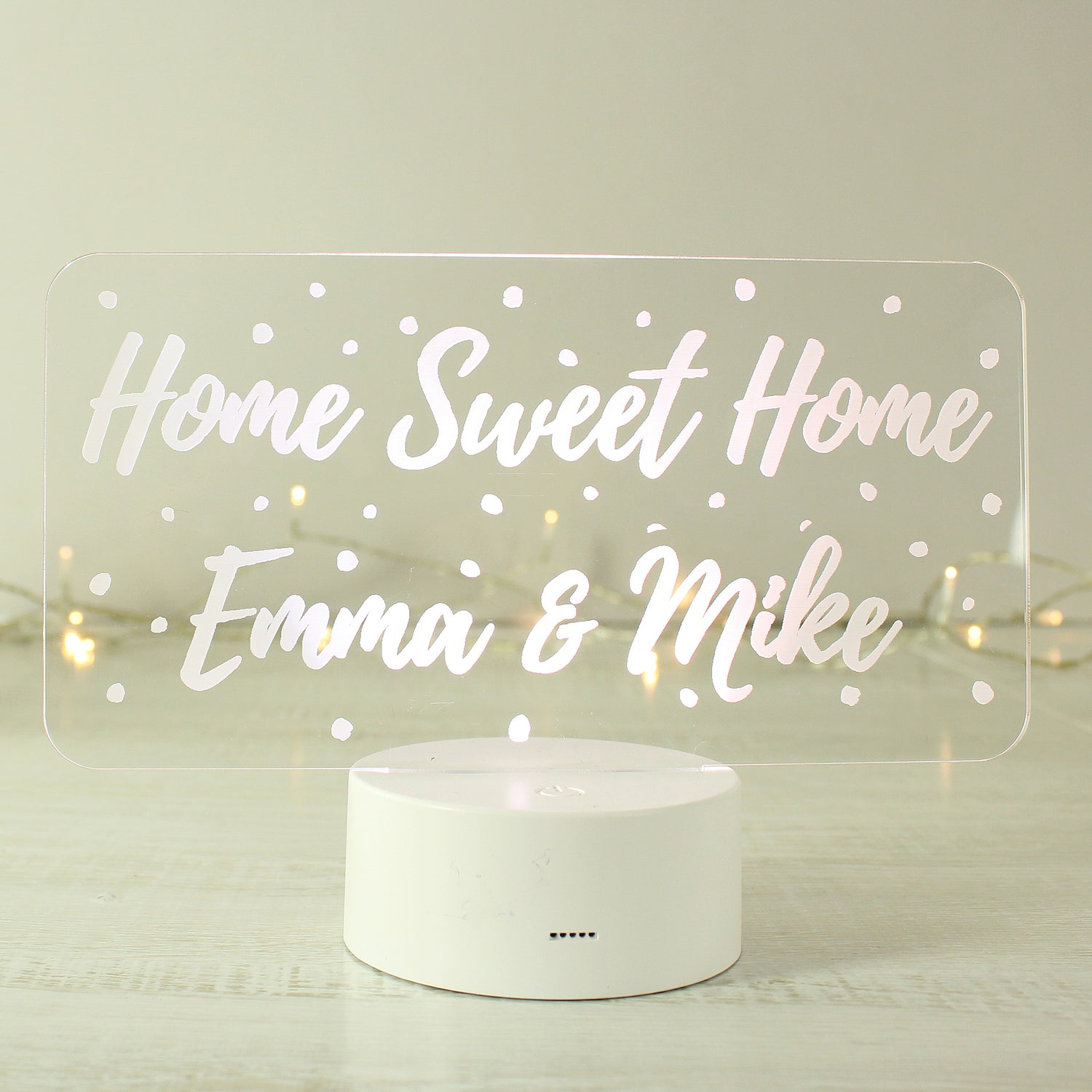 Personalised Polka-dot Message LED Colour Changing Night Light - gift & personalise