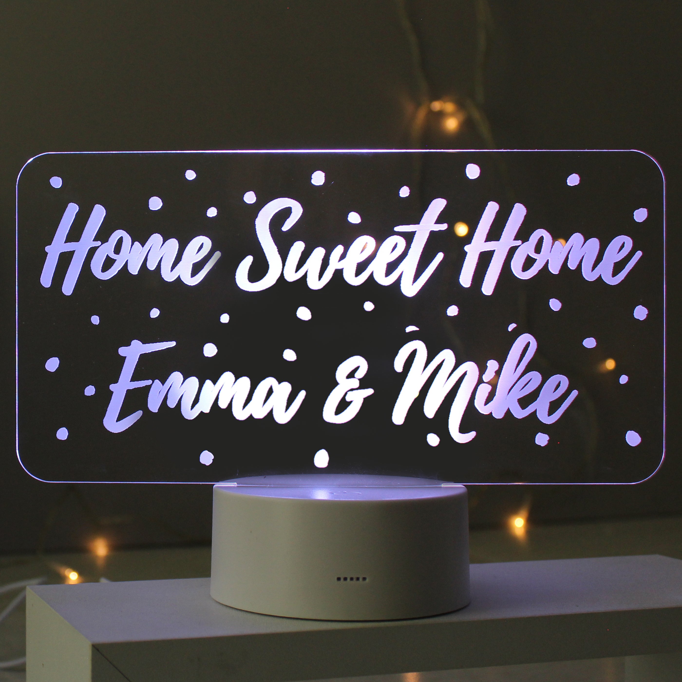 Personalised Polka-dot Message LED Colour Changing Night Light - gift & personalise