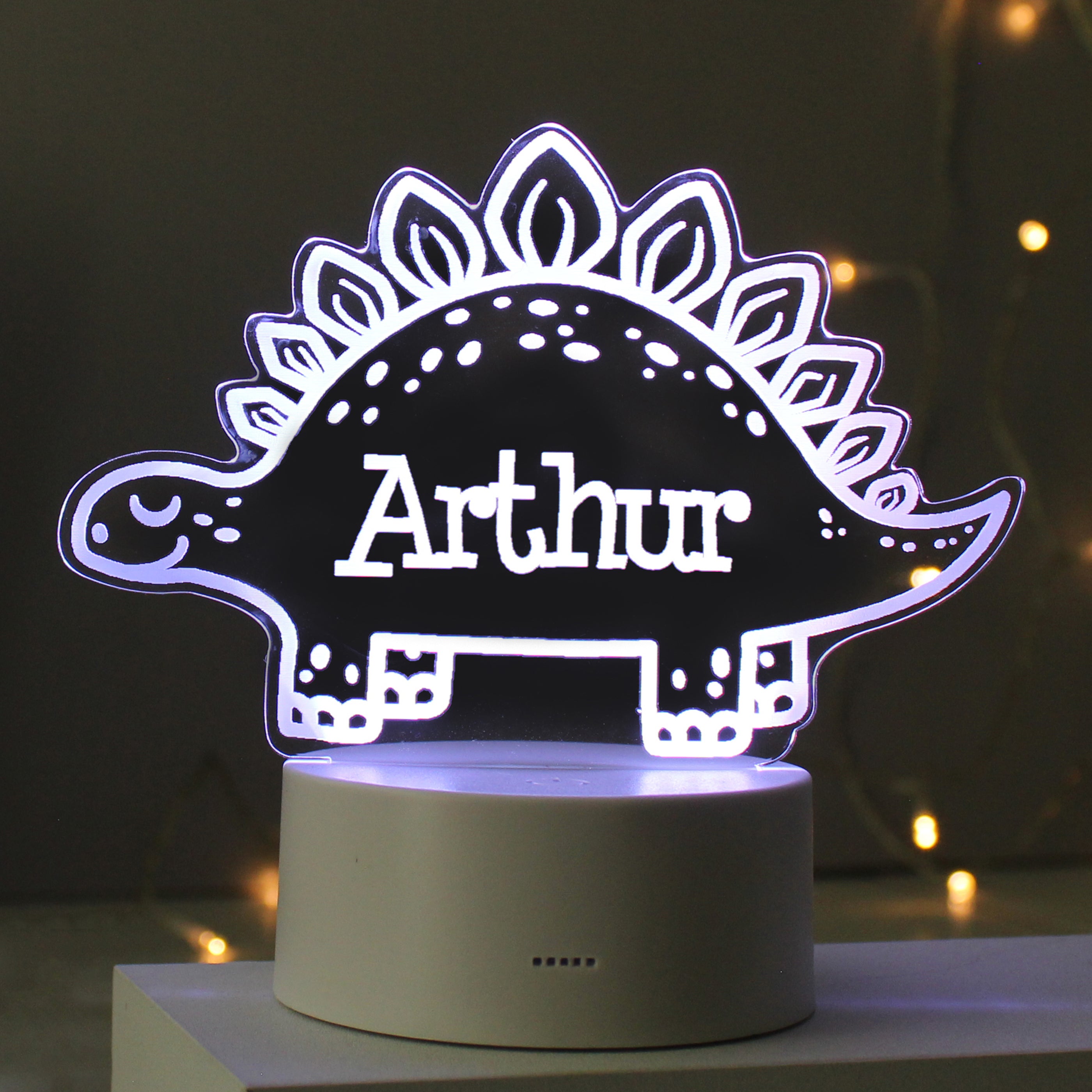 Personalised Dinosaur LED Colour Changing Night Light - gift & personalise