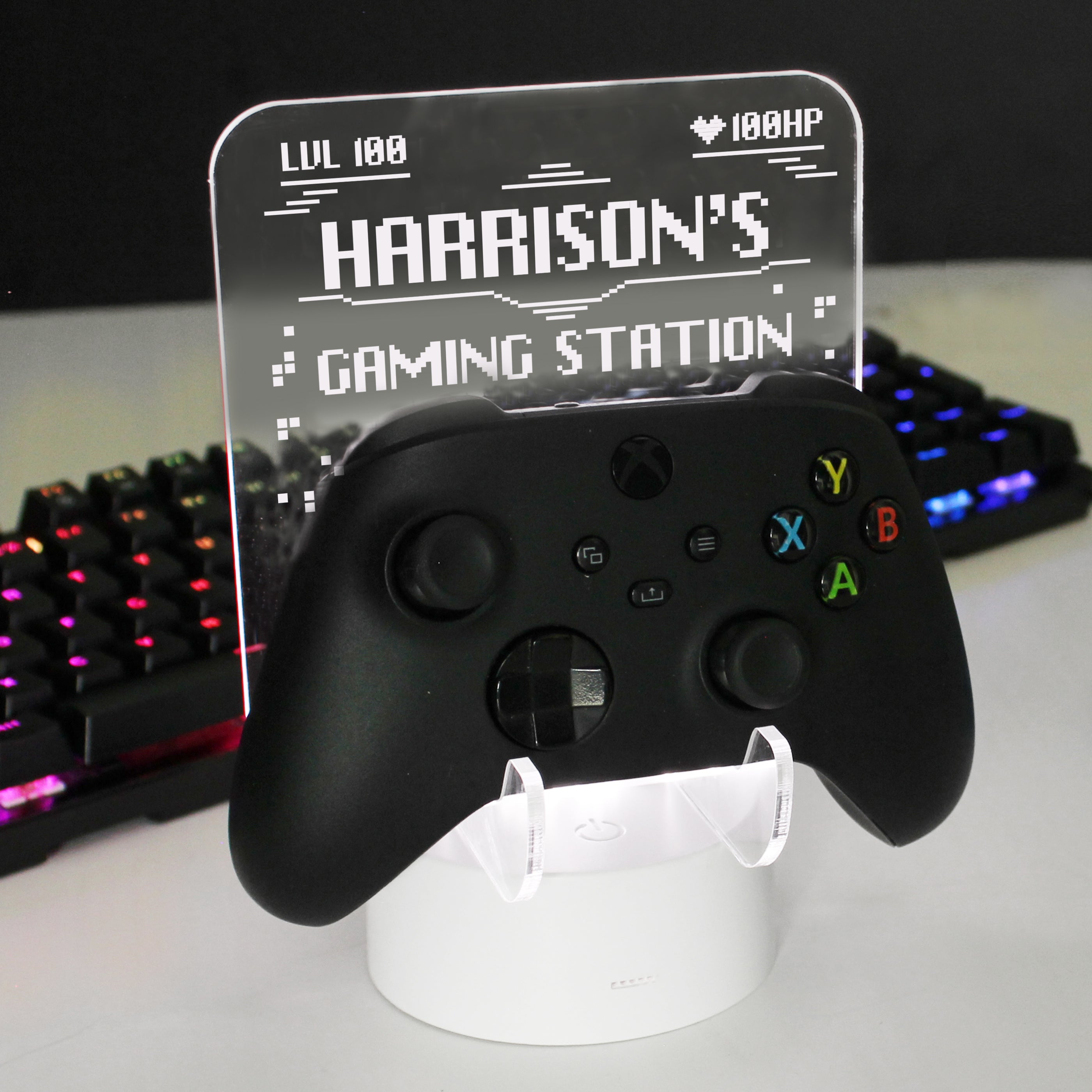 Personalised Gaming Controller Holder LED Colour Changing Light - gift & personalise