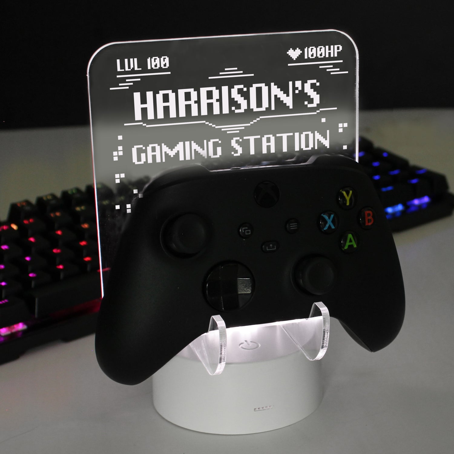 Personalised Gaming Controller Holder LED Colour Changing Light - gift & personalise