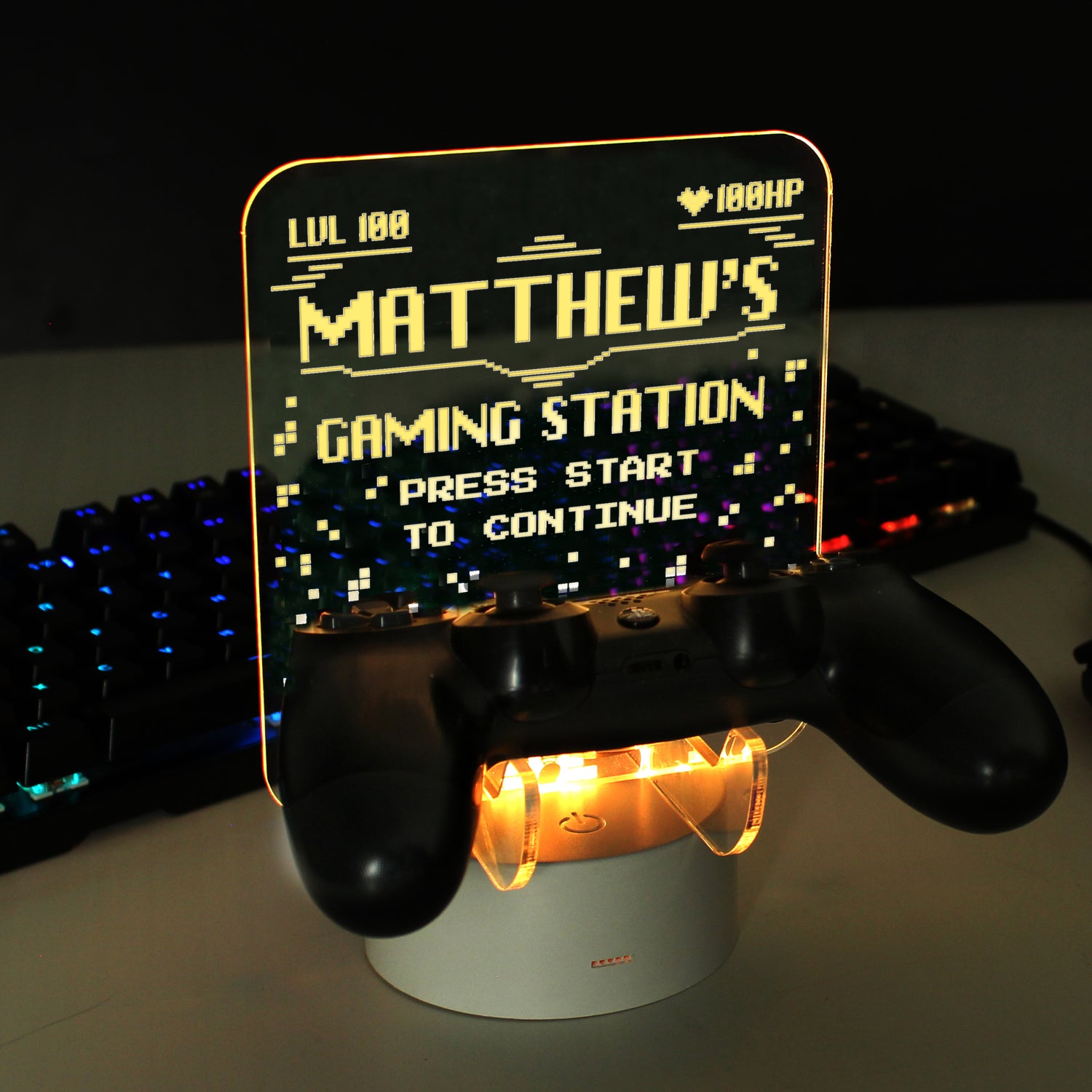 Personalised Gaming Controller Holder LED Colour Changing Light - gift & personalise