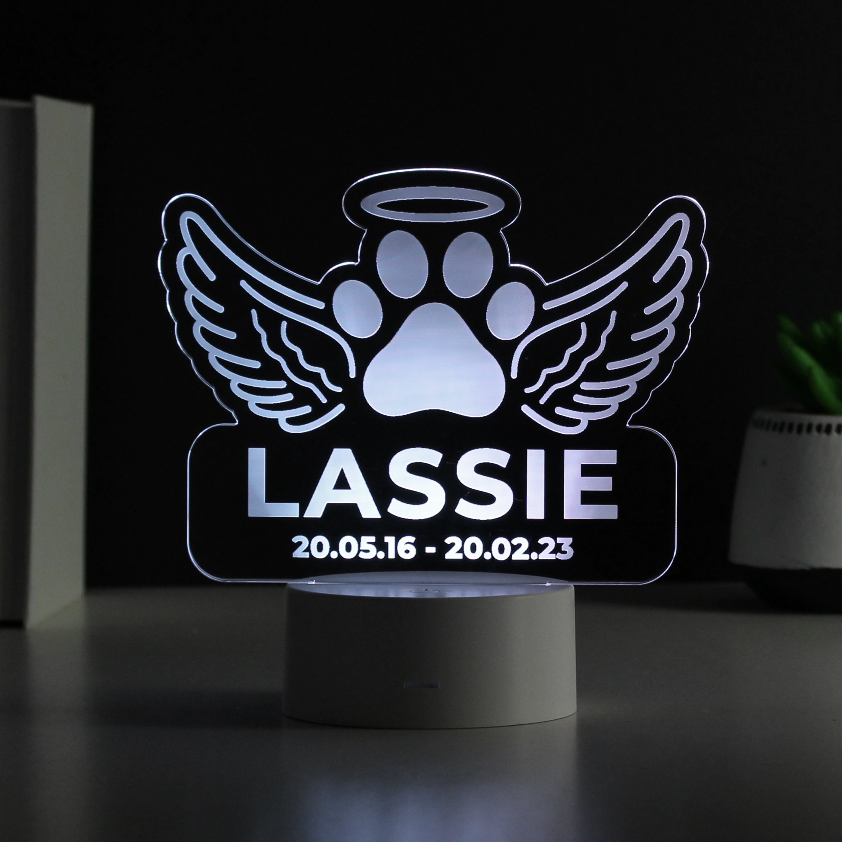 Personalised Pet Memorial Colour Changing LED Light - gift & personalise